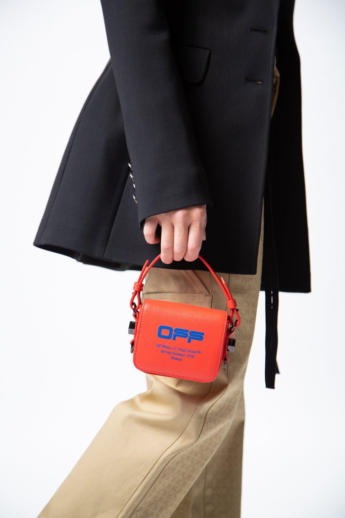 off white diagonal baby flap bolsa