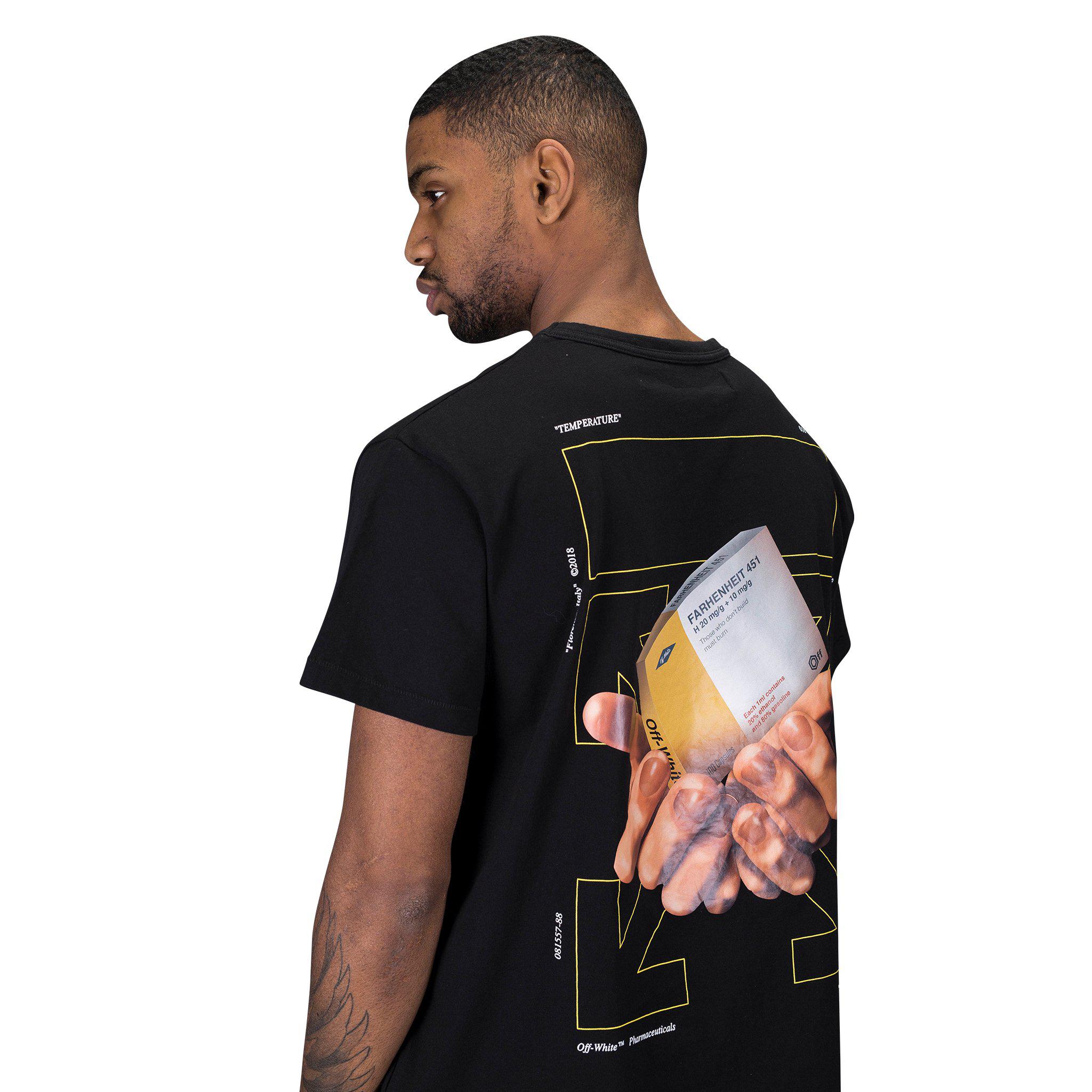 banan Sociologi gennemskueligt Off-White c/o Virgil Abloh Fahrenheit 451 Pill Box Hands T-shirt in Black  for Men | Lyst