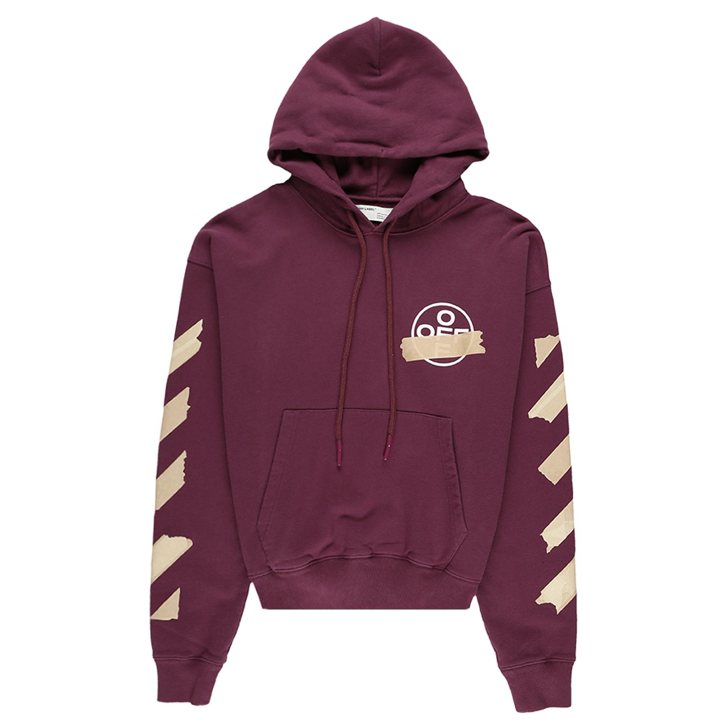 purple off white hoodie