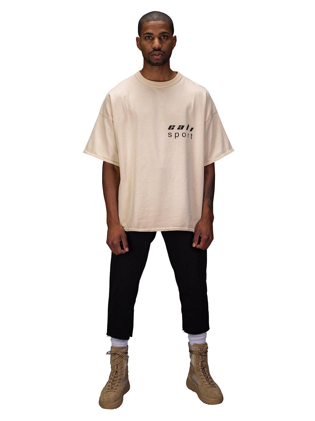 Yeezy Cotton 'cali Sport' Oversized T-shirt in Natural for Men | Lyst