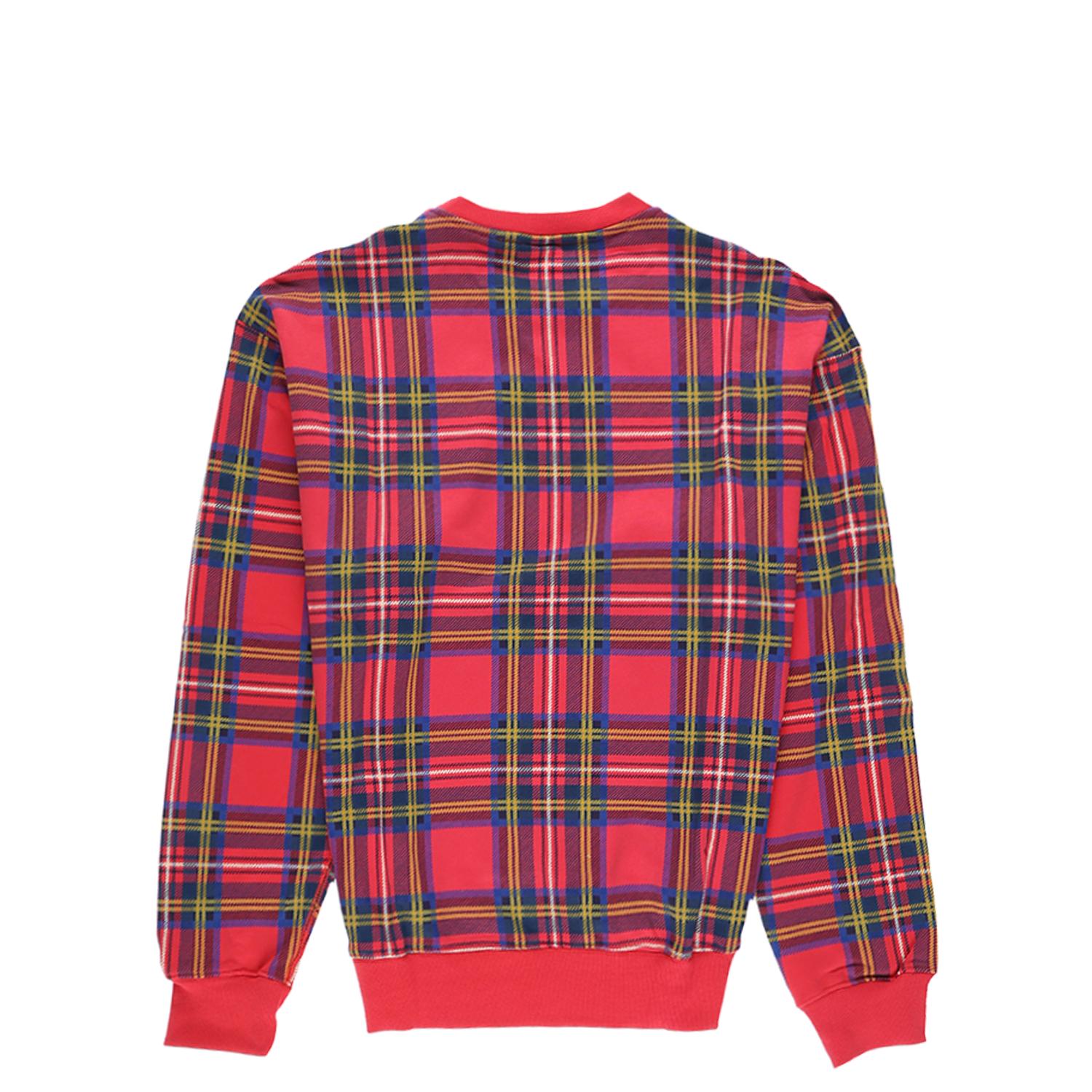 Nike Cotton Plaid Swoosh Striped Crewneck in University Red (Red) for ...