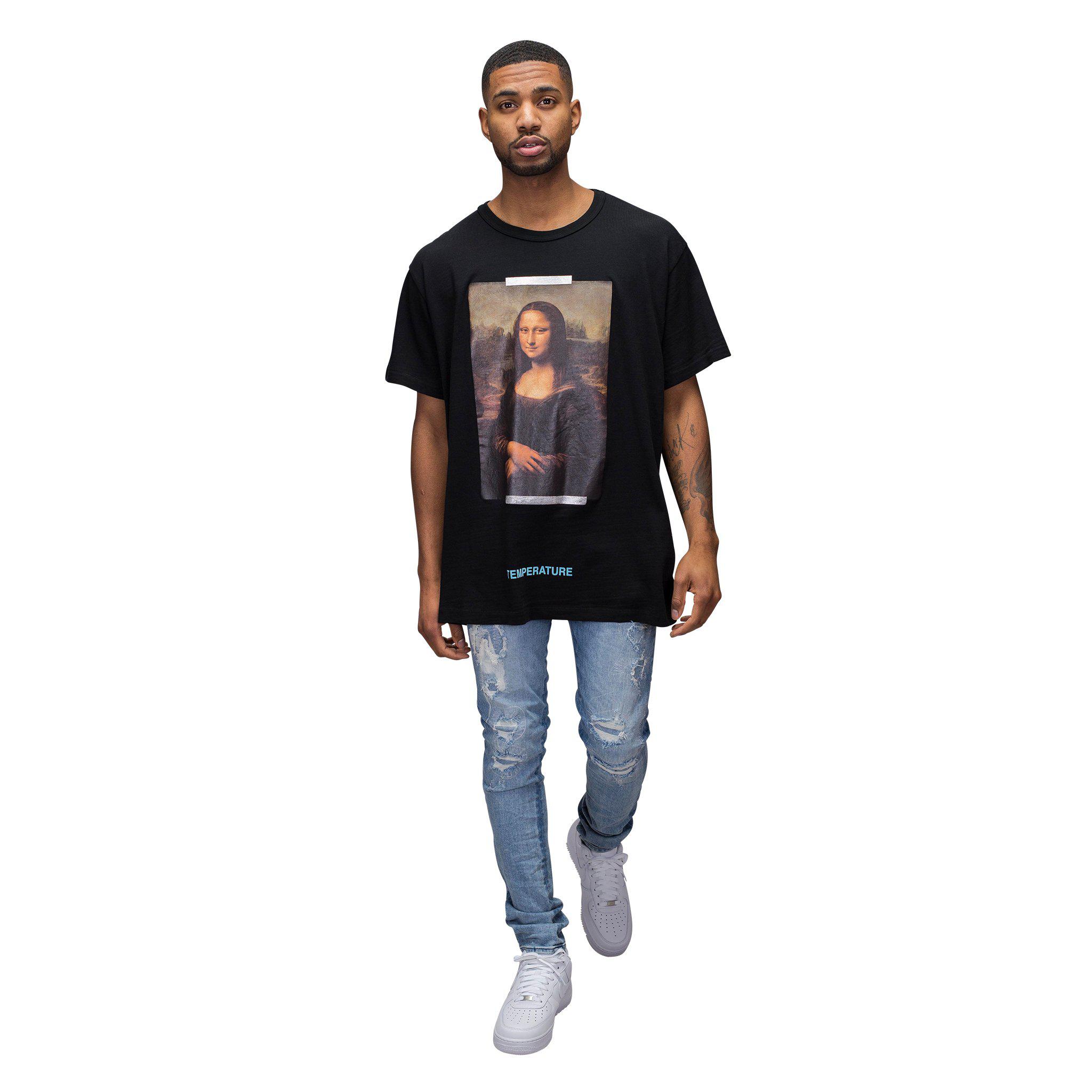 Off-White c/o Virgil Abloh Mona Lisa 'temperature' T-shirt in Black for Men  | Lyst
