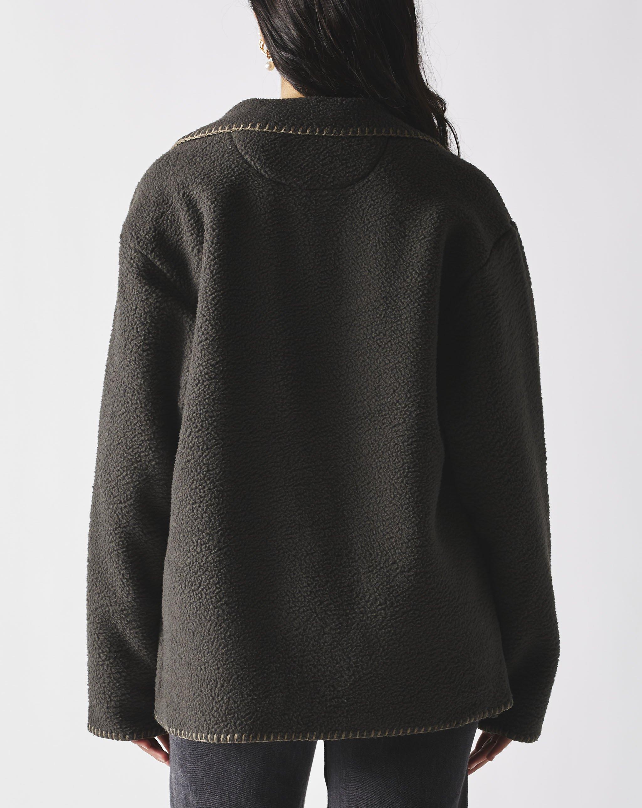 Stussy Woodsy Blanket Stitch Fleece in Charcoal (Gray) | Lyst