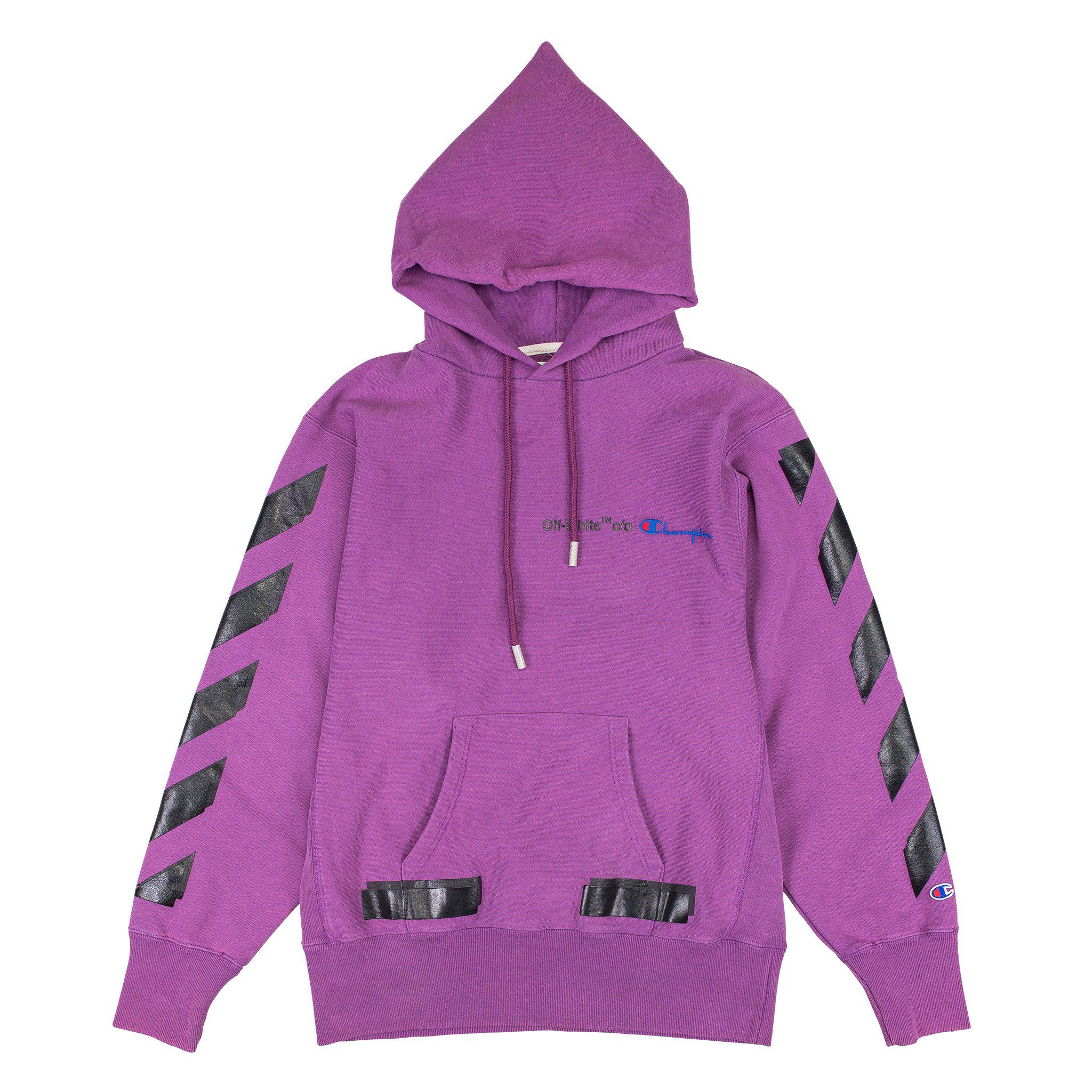 off white champion hoodie purple