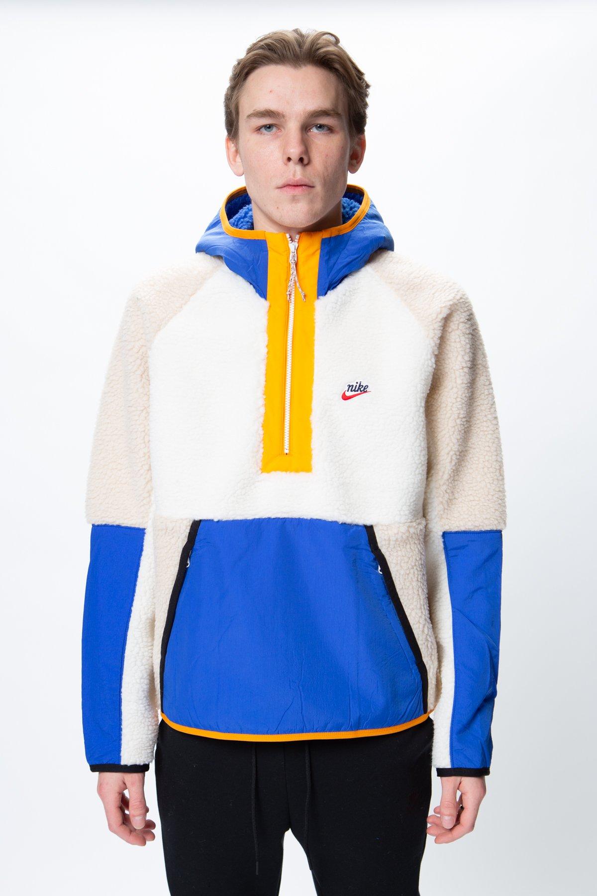 Nike Essentials Half Zip Sherpa Jacket in Blue for Men | Lyst