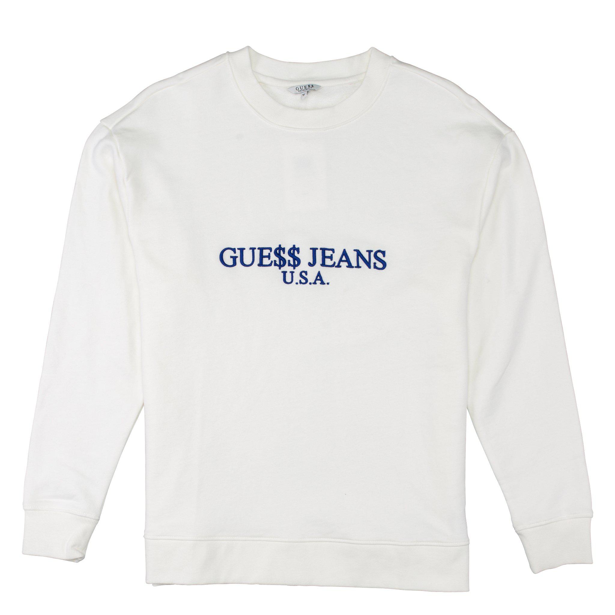 Guess Denim A$ap Usa Crewneck Sweatshirt in White for Men - Lyst