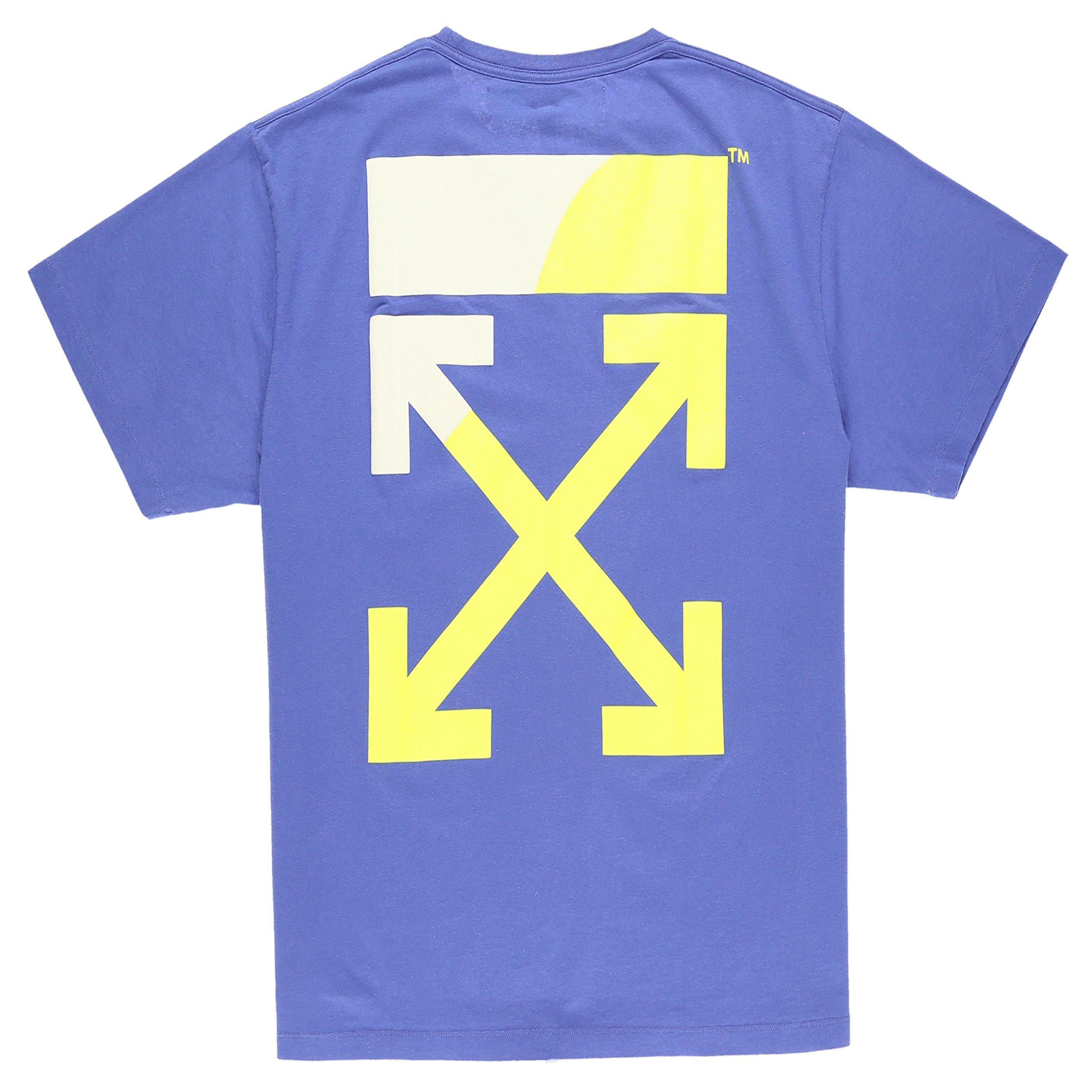 Off-White c/o Virgil Abloh Split Logo T-shirt in Blue for Men - Lyst