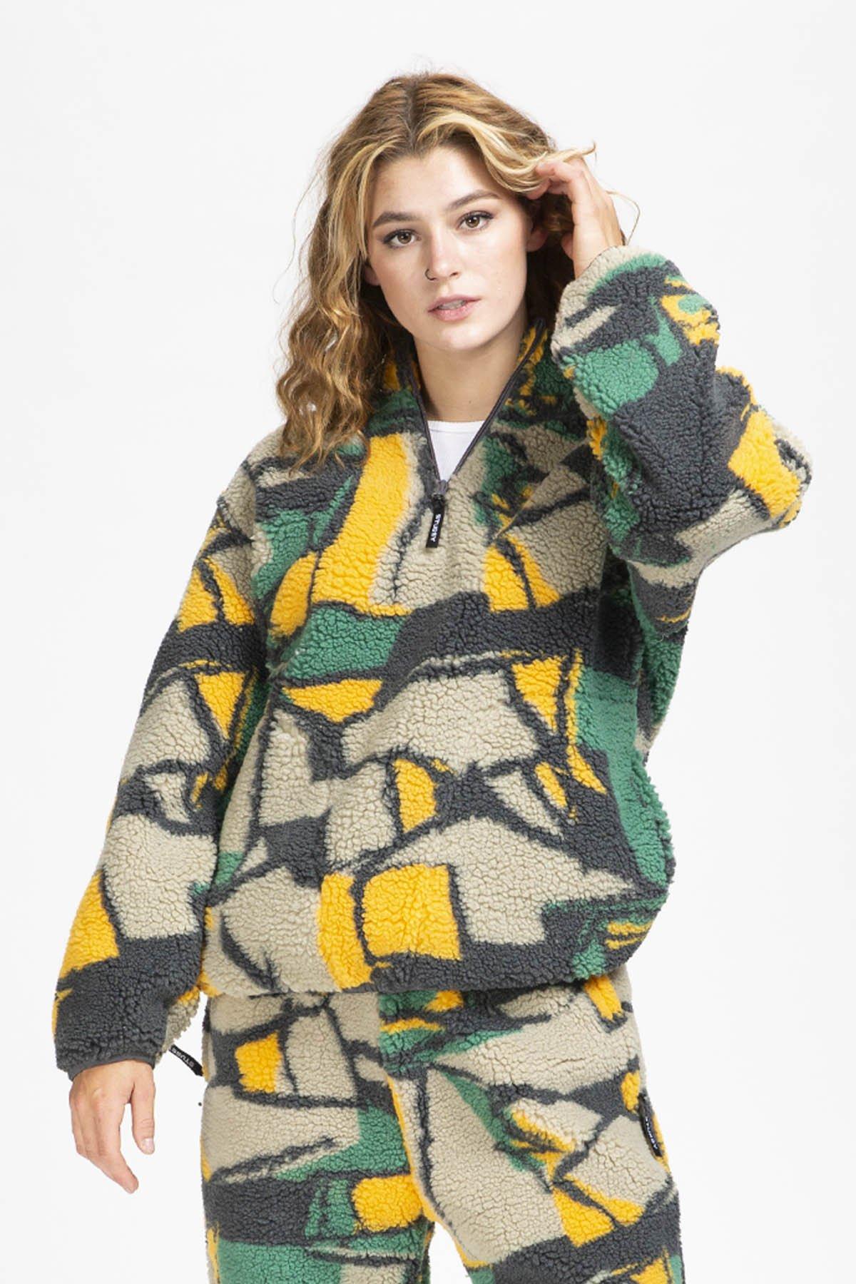 yellow sherpa pullover