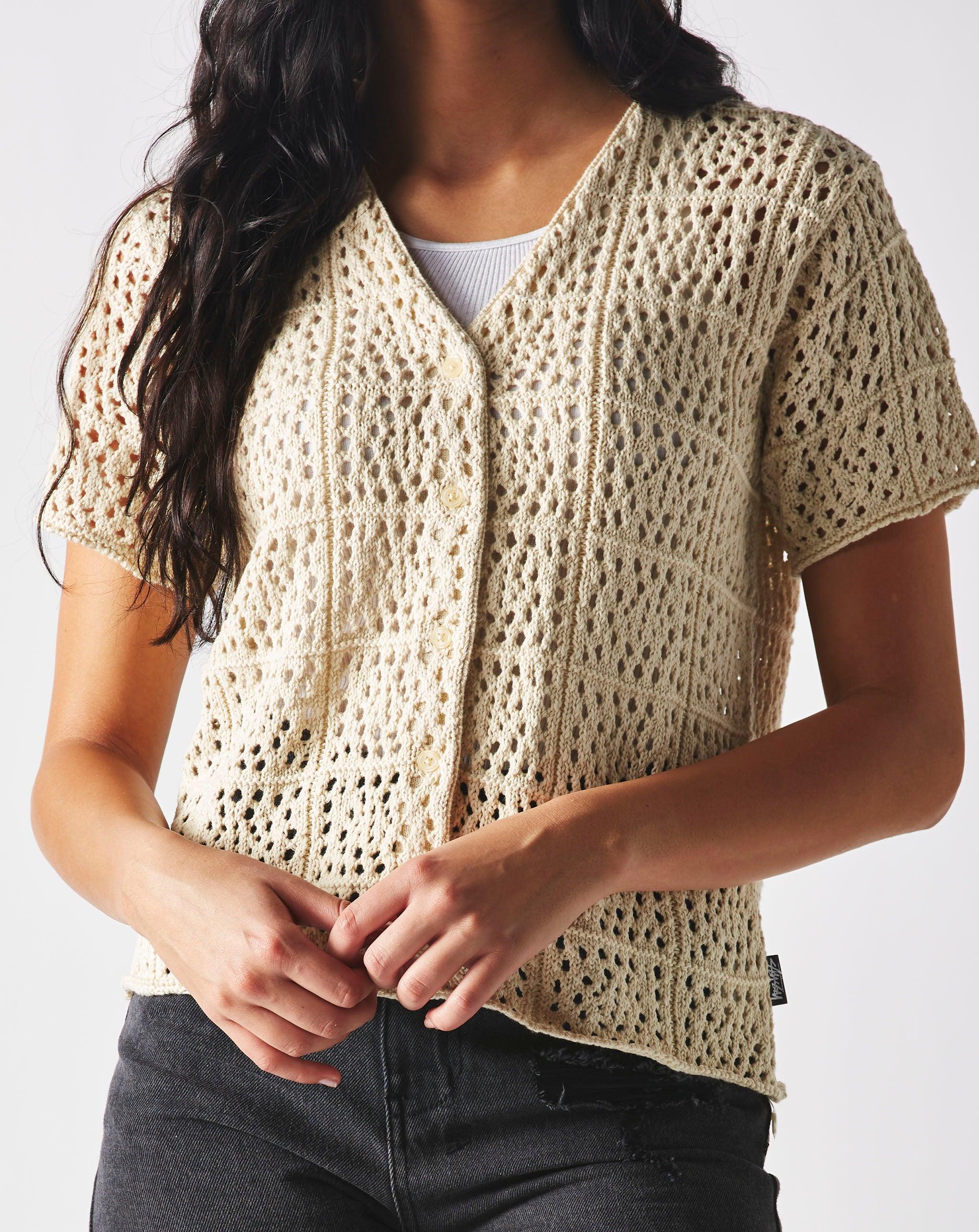 Stussy Women's Samira Crochet Shirt in Natural | Lyst