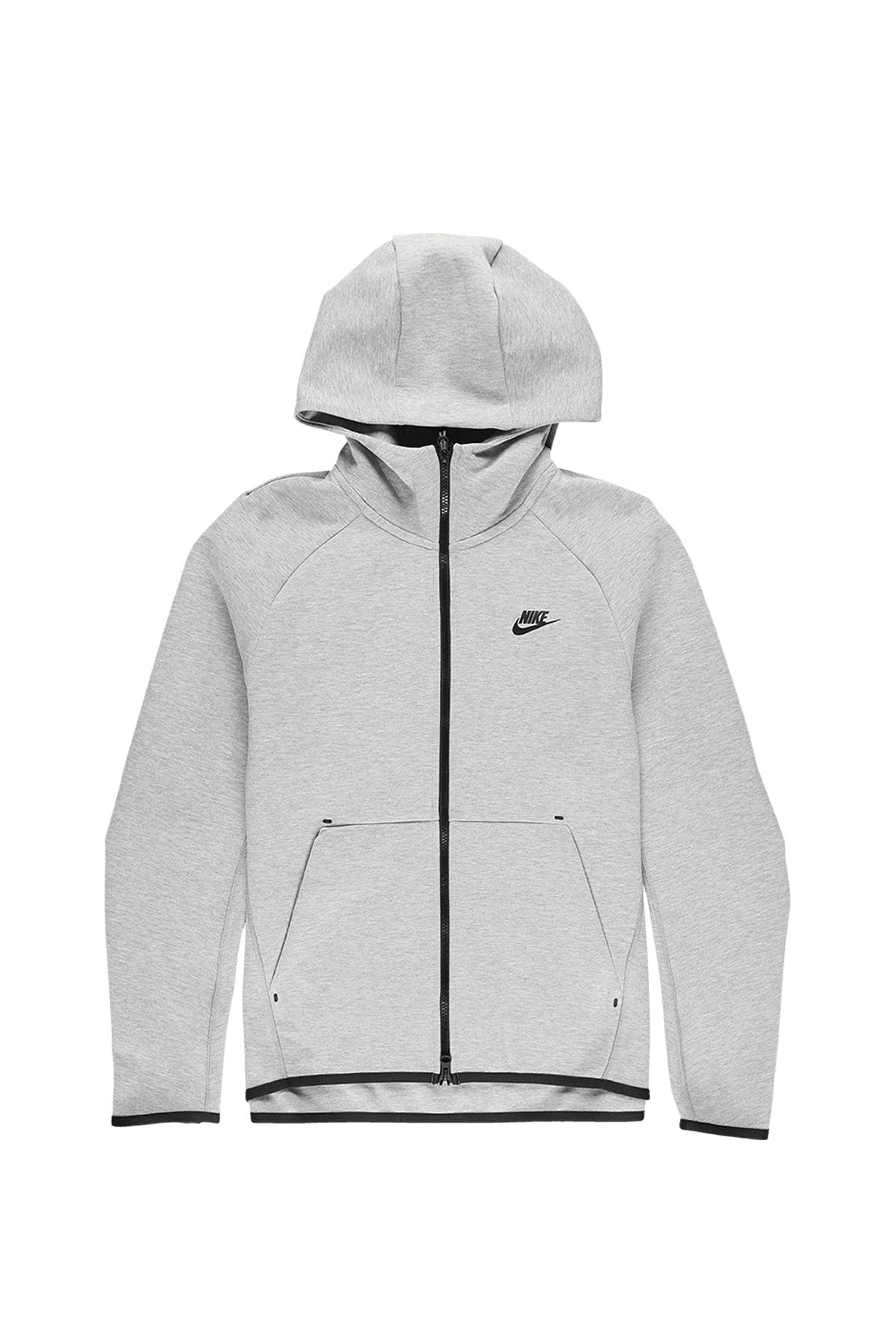 Nike Tech Fleece Full-zip Hoodie in Dark Grey Heather/Black/White (Gray ...