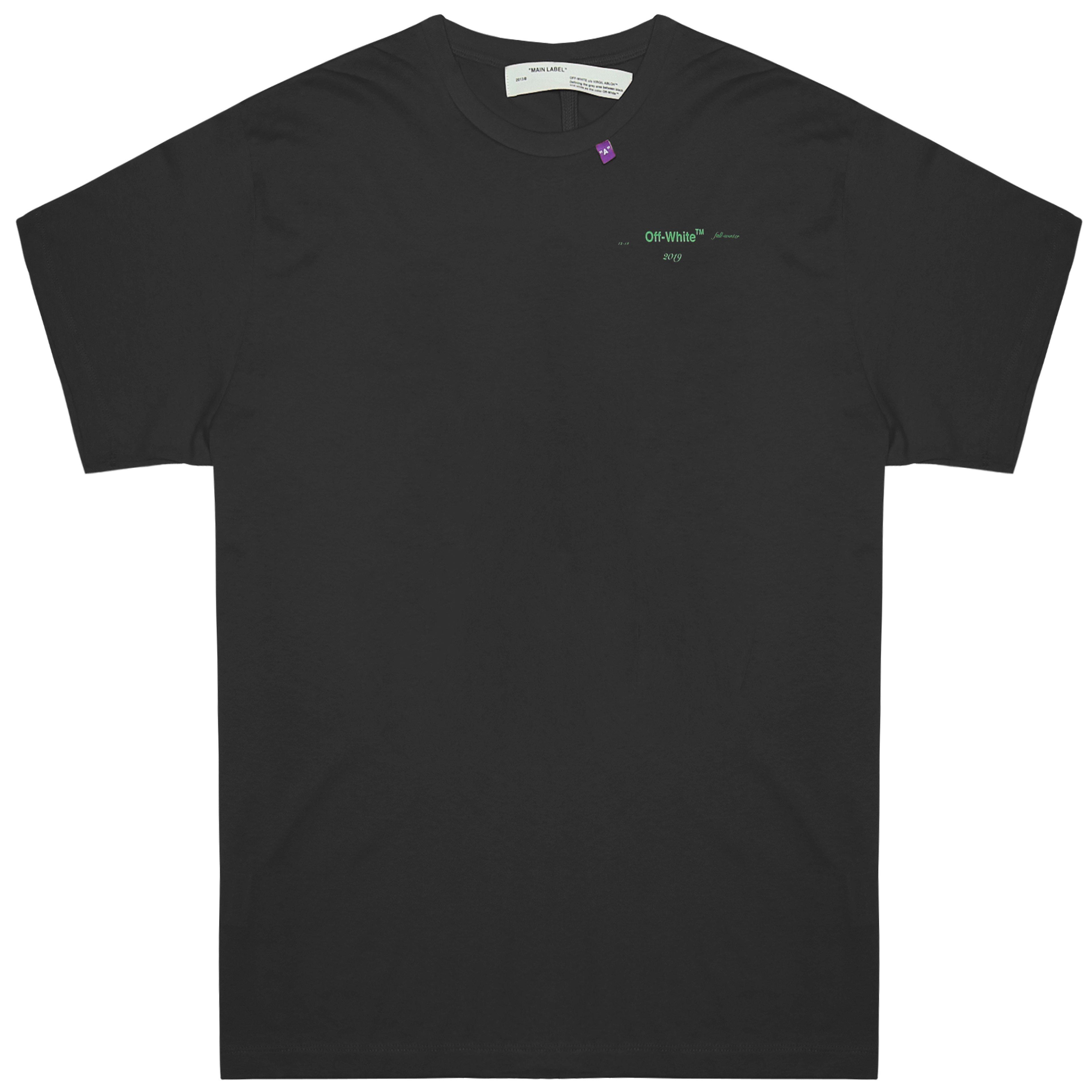 off white shirt black green