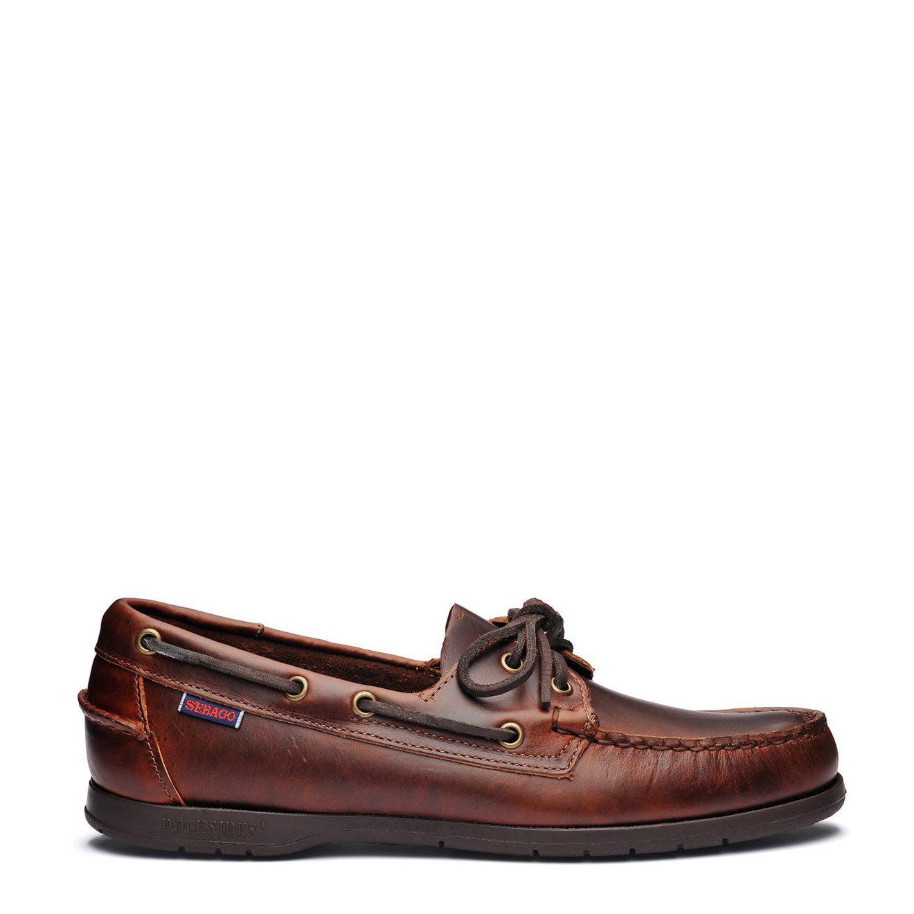 Sebago Endeavor Waxed Leather Boat Shoe Gum in Brown for Men | Lyst