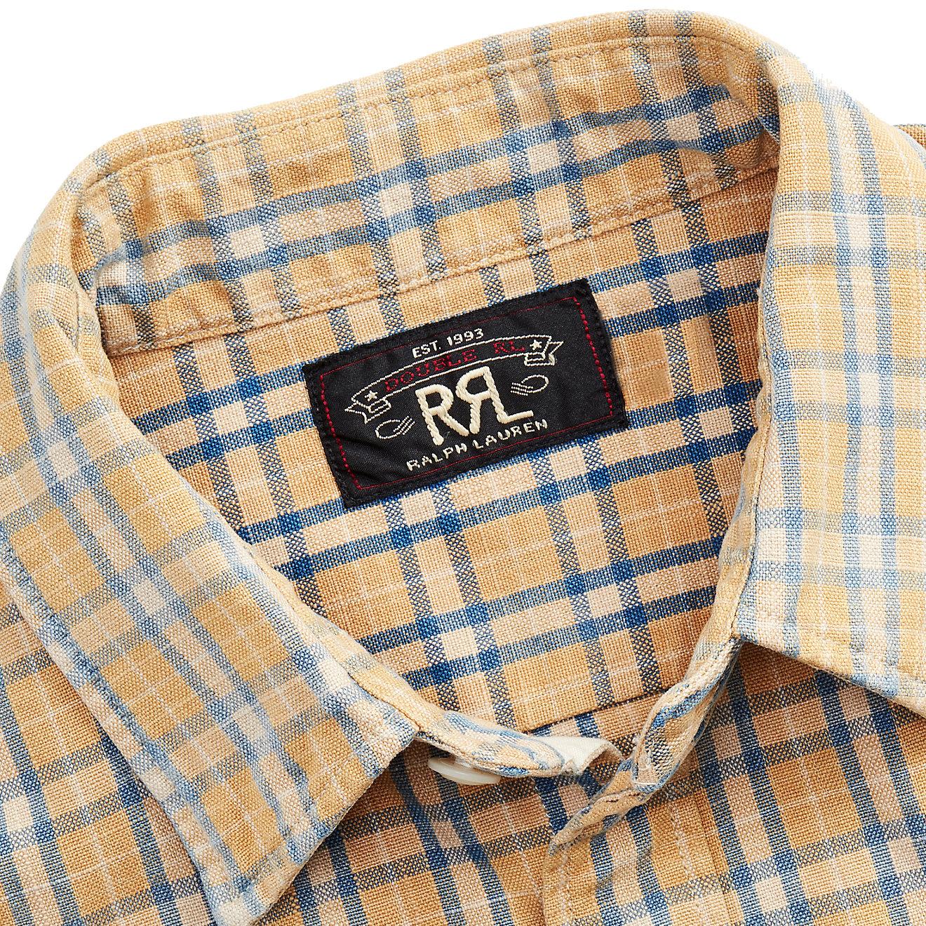 RRL Plaid Woven Workshirt in Brown for Men | Lyst