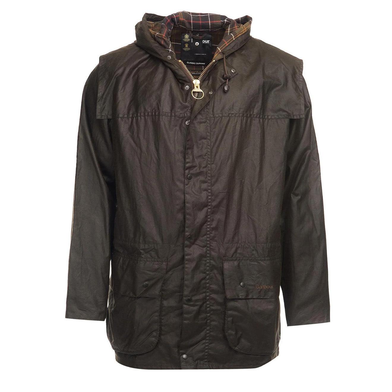 Barbour Classic Durham Wax Jacket Olive in Black for Men | Lyst