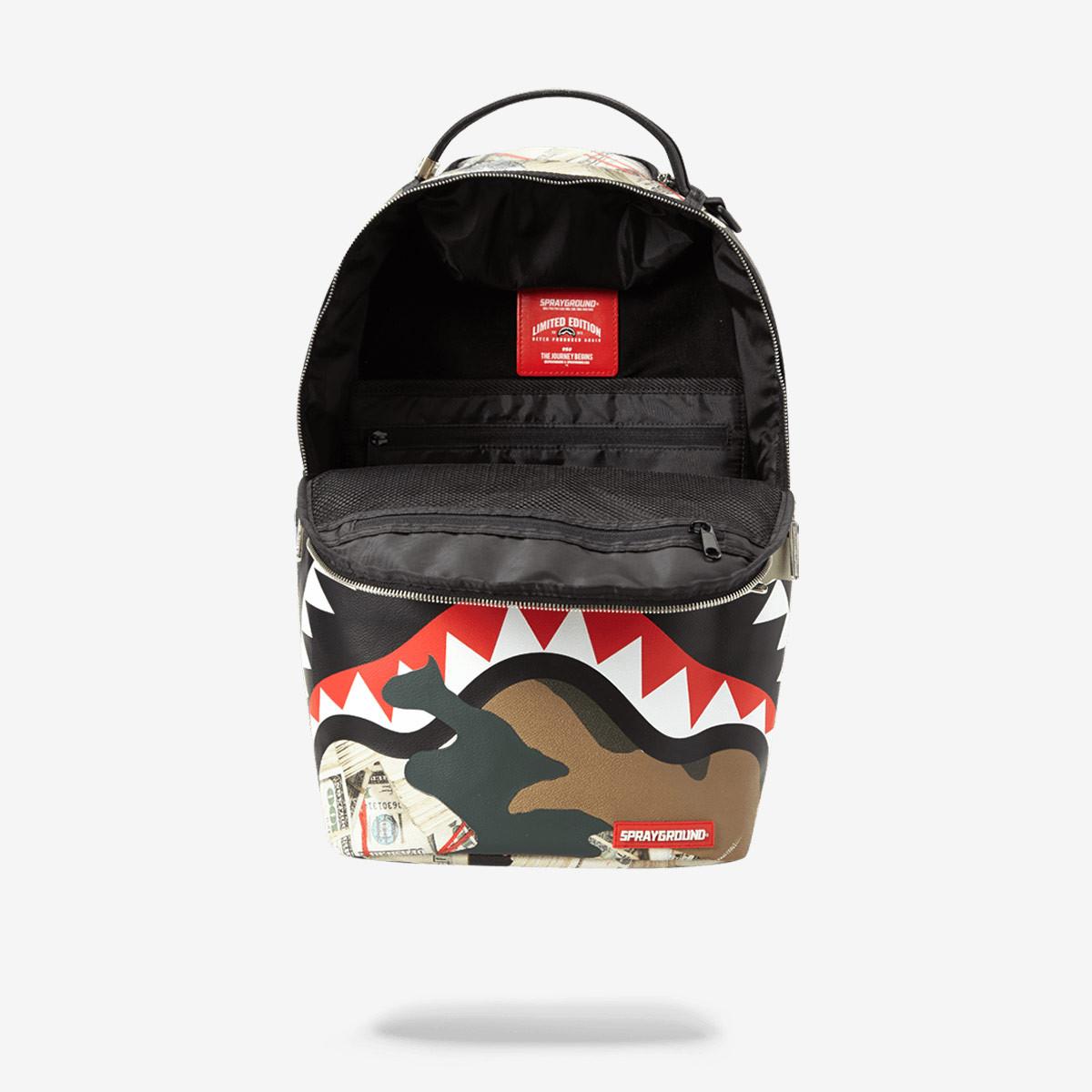 Sprayground Leather Camo Money Shark Backpack for Men - Lyst