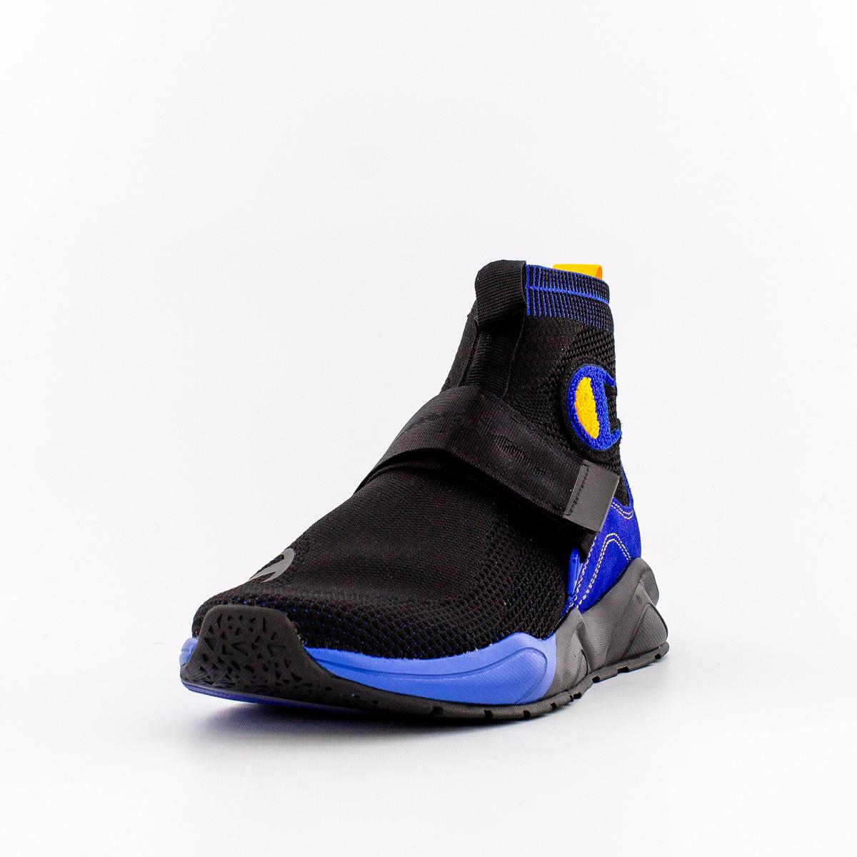 blue and yellow champion shoes