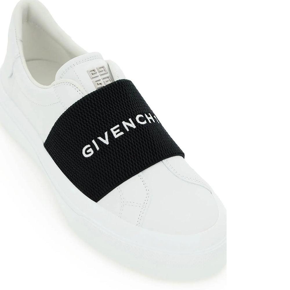Givenchy Leather Logo Webbing Sneakers White in Black | Lyst