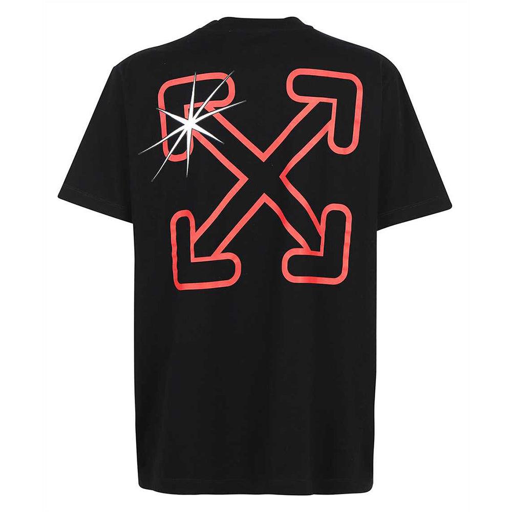 Off-White c/o Virgil Abloh Starred Arrow Cotton T-shirt Red in Black for  Men | Lyst