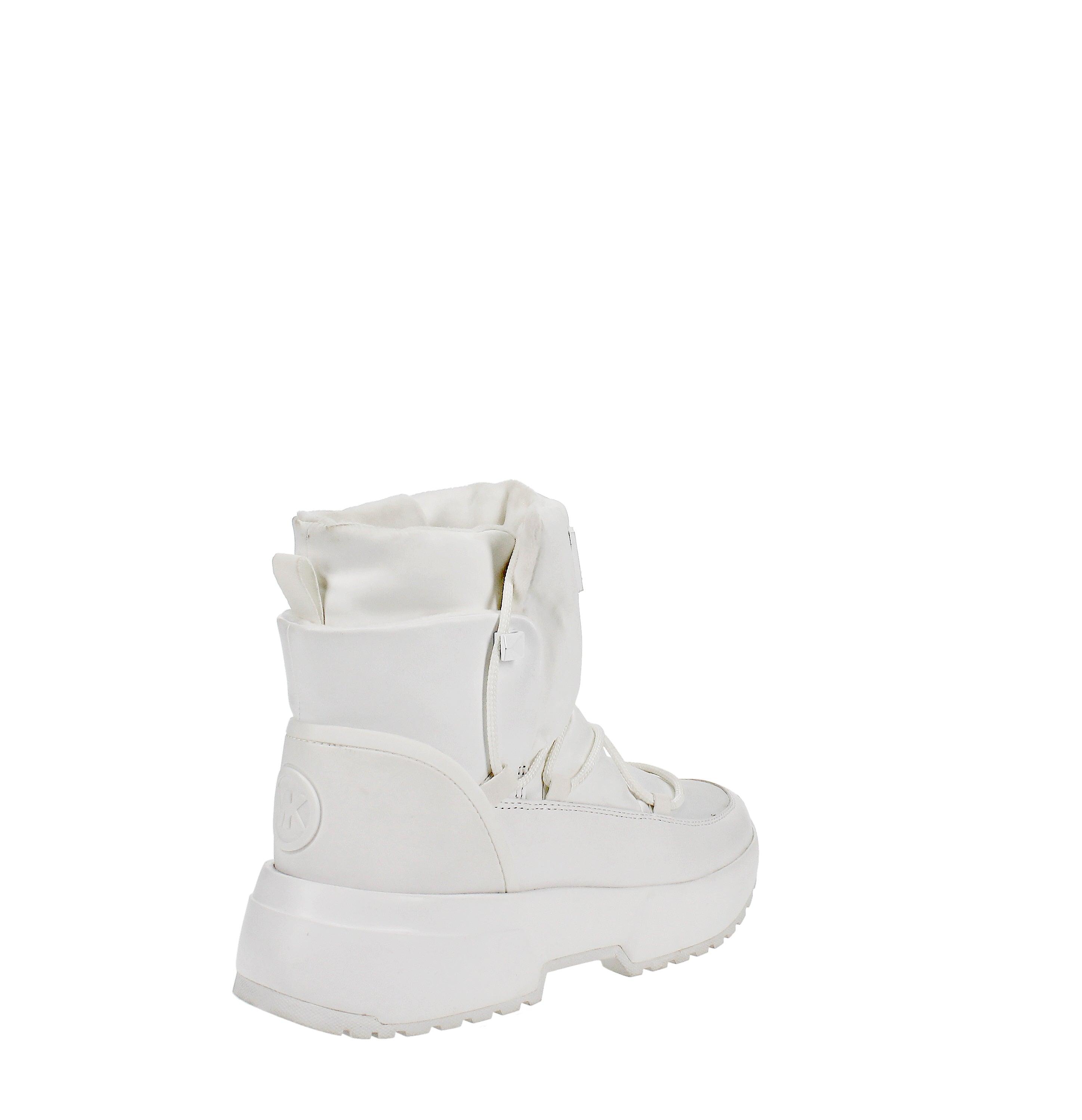 MICHAEL Michael Kors Leather Cassia Platform Sneaker Booties in White - Lyst