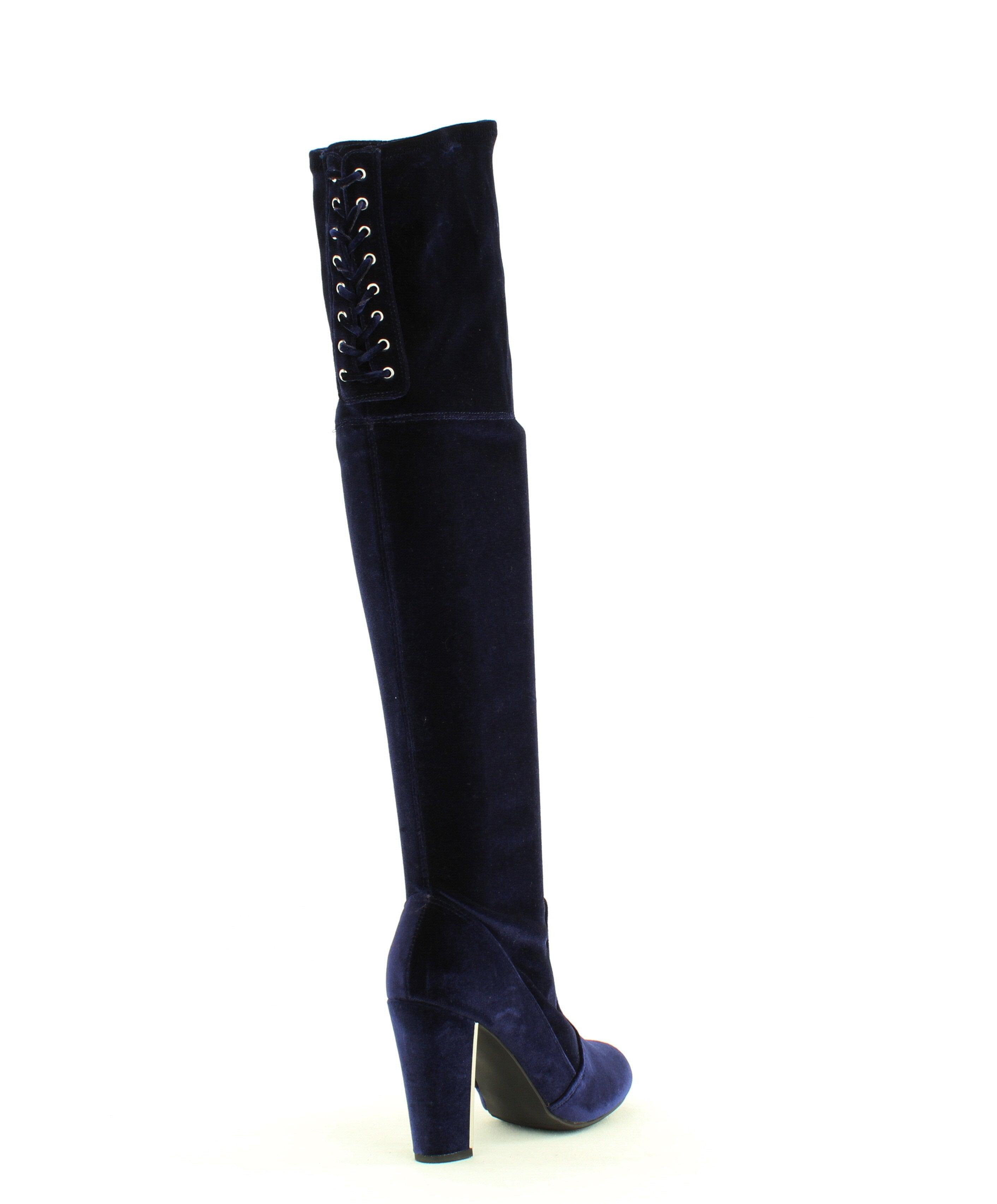 Details about   Material GirlPriyanka Faux Suede Over-The-Knee BootsBlue 