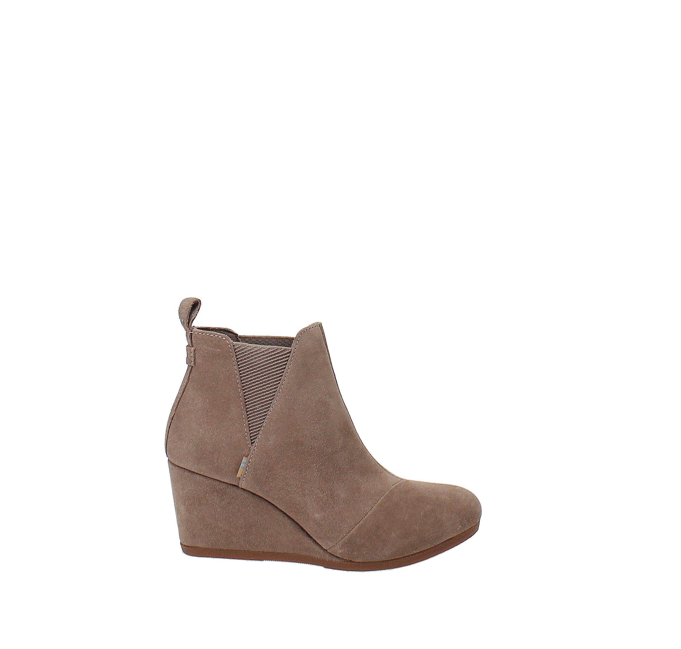 grey suede wedge booties