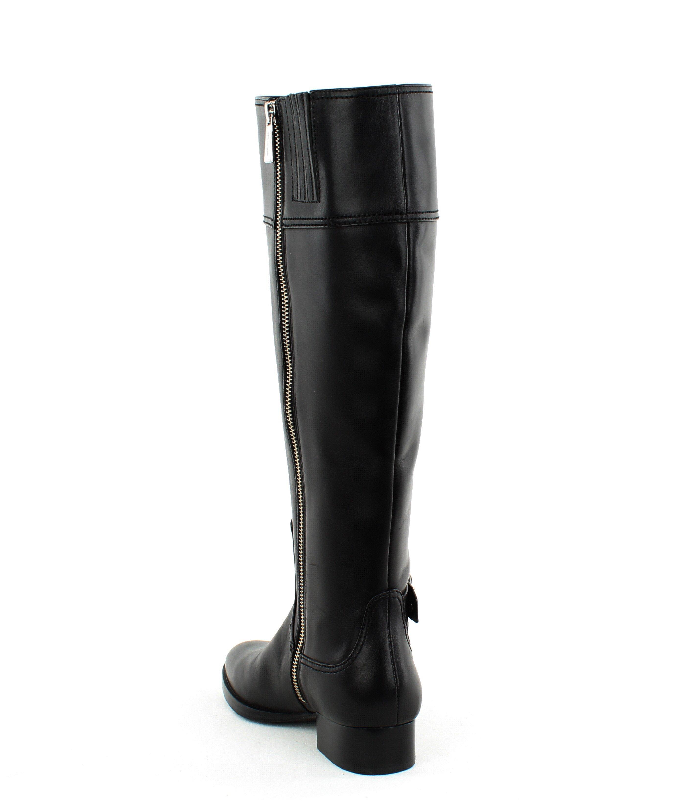 MICHAEL Michael Kors Leather Harland Wide Shaft Riding Boot in Black - Lyst