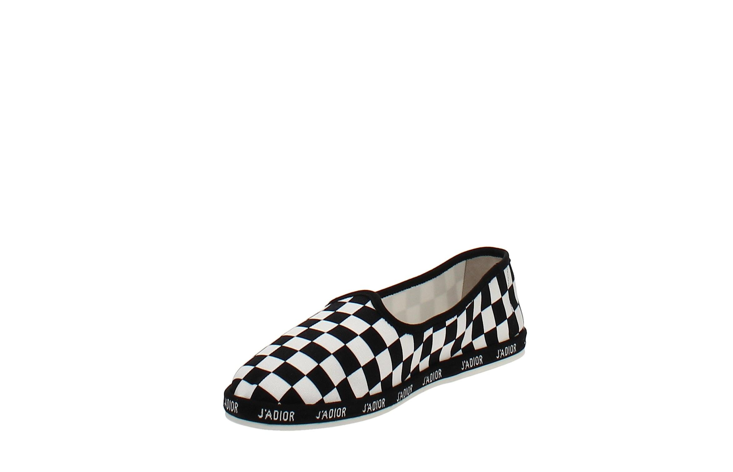 black and white checkered flats
