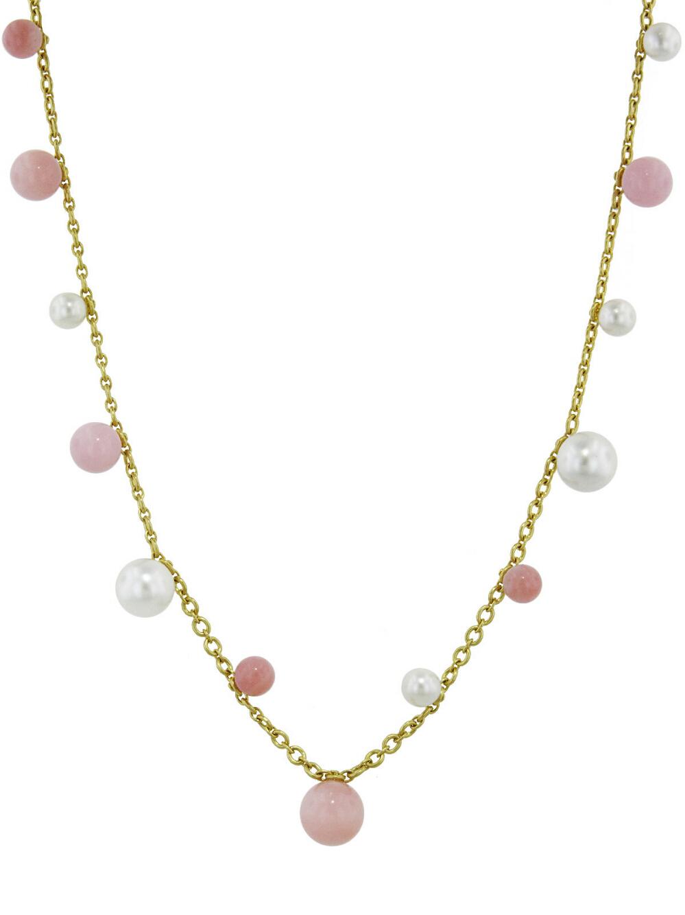 Irene Neuwirth Pink Opal And Pearl Sphere Necklace Lyst