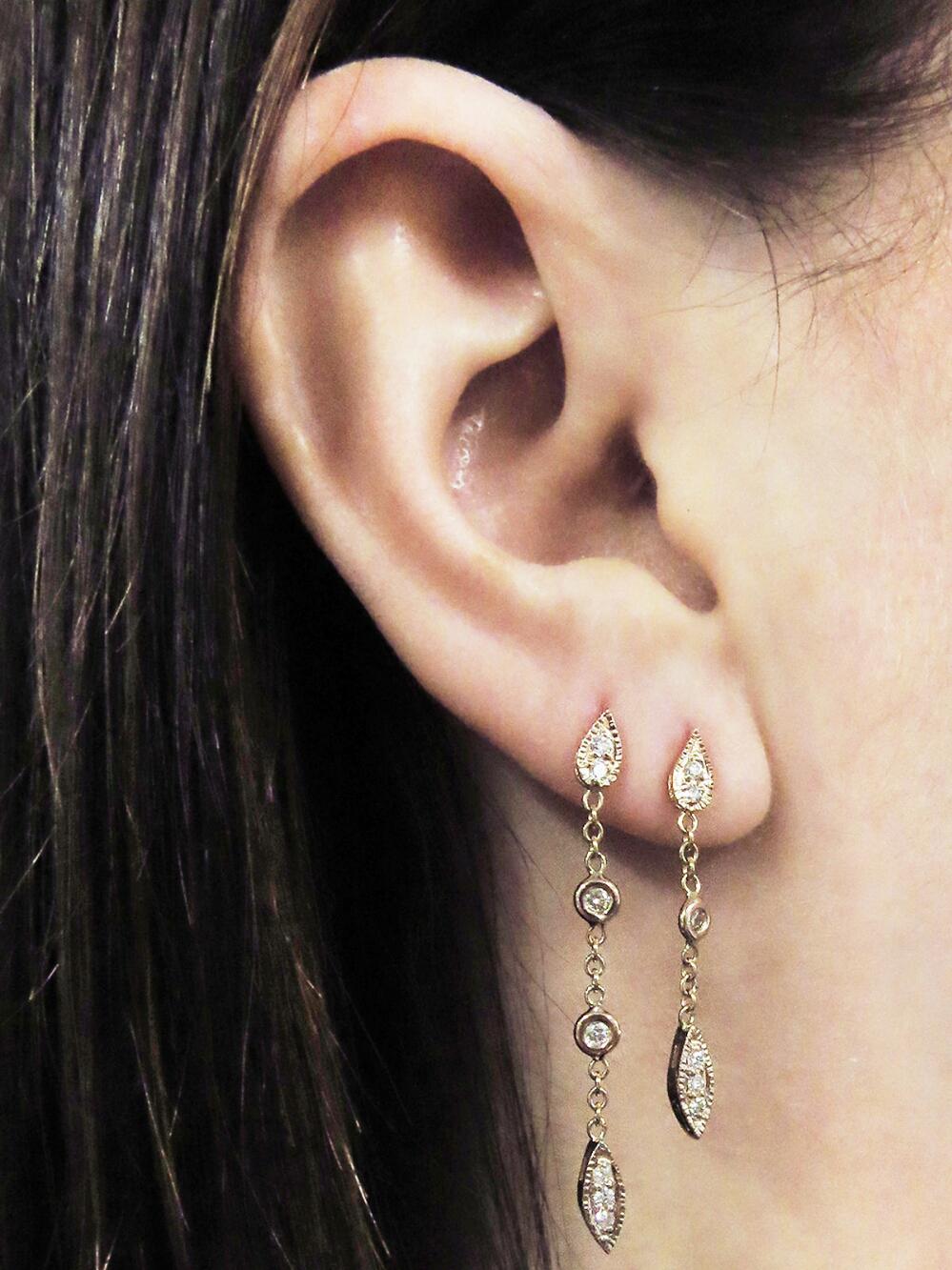 Lyst Jacquie Aiche Single Diamond Tinkerbell Earring In View Fullscreen