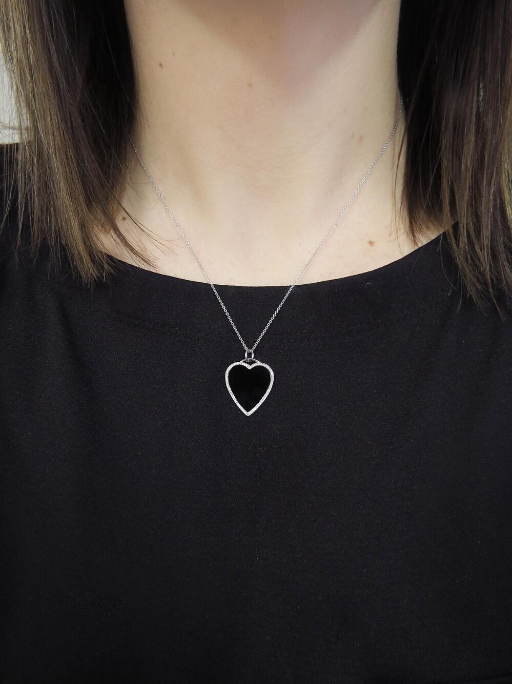 black onyx heart necklace