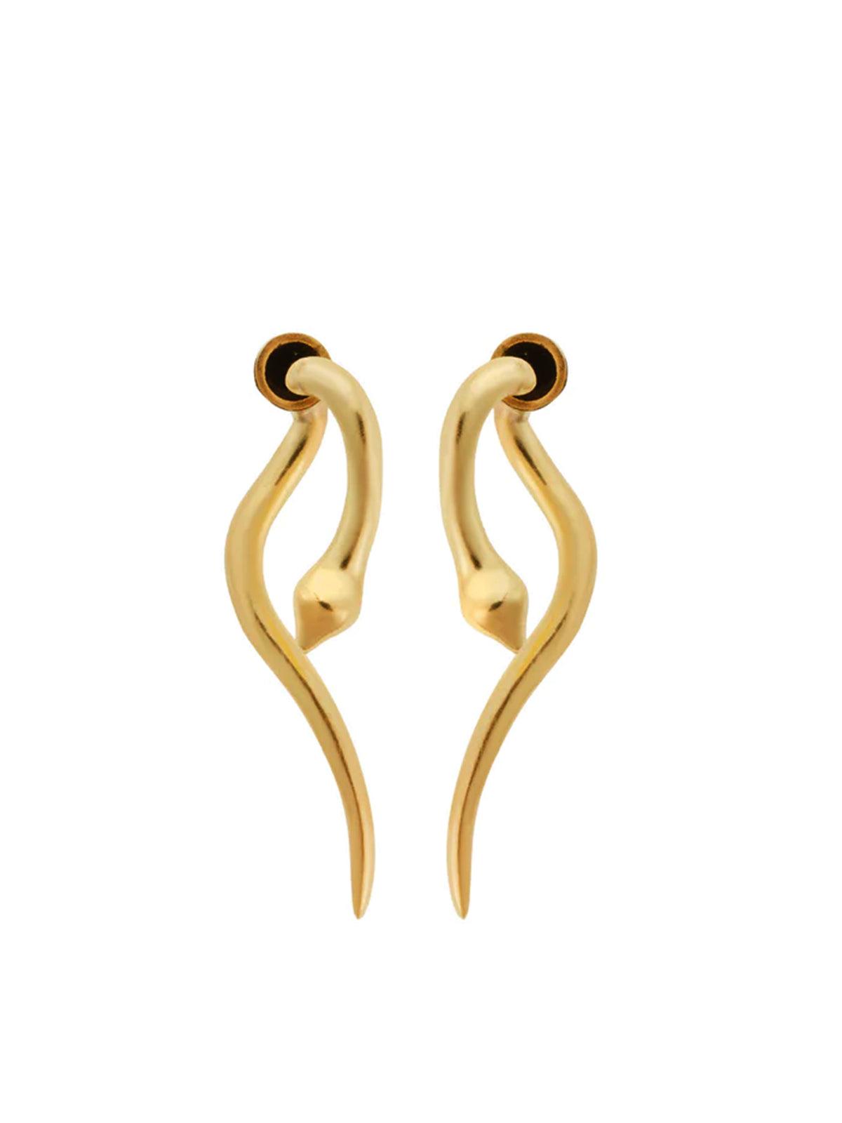 Grass Raining Yellow Gold Drop Earrings | Ileana Makri