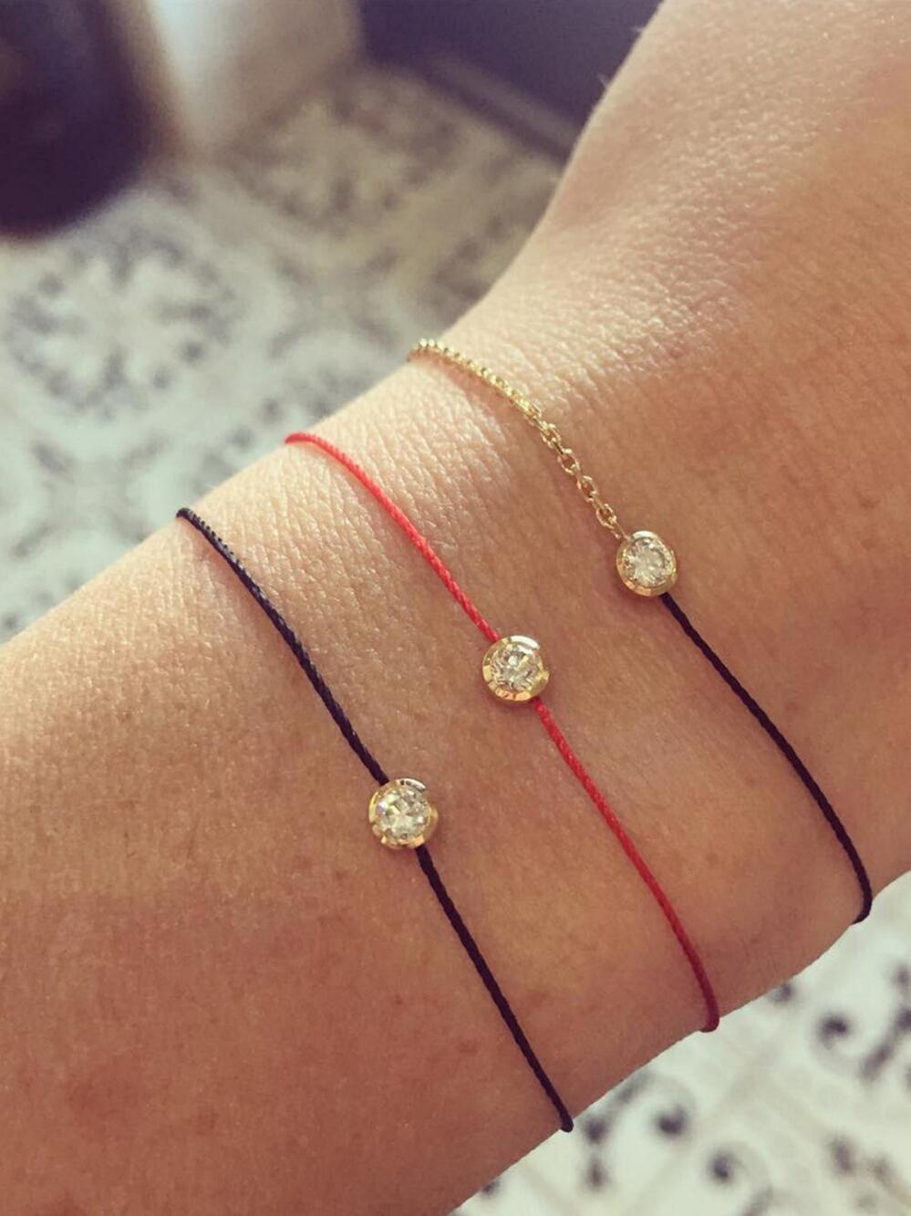 RedLine Pure String Diamond Bracelet in Black - Lyst