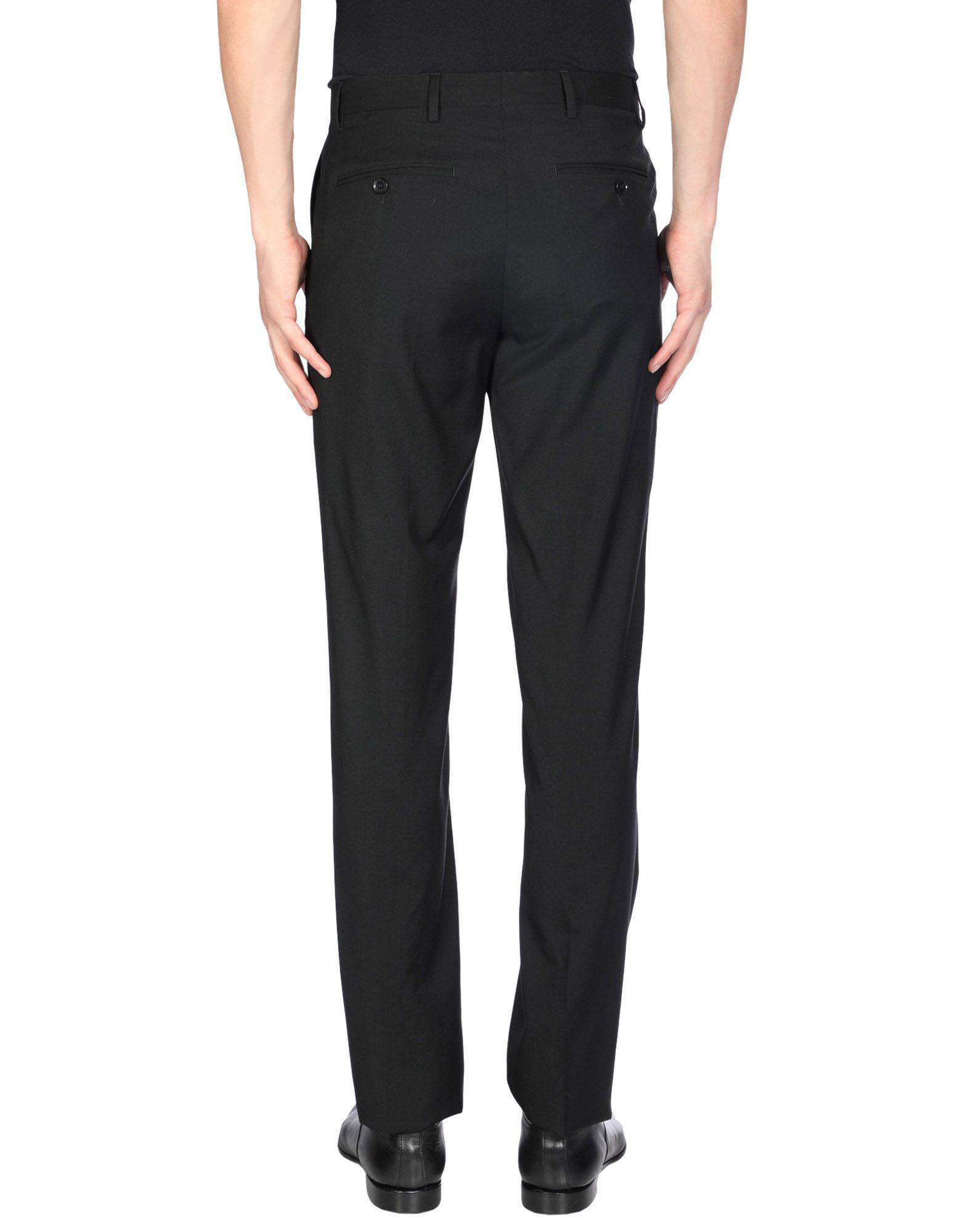Burberry Wool Casual Pants in Black for Men - Lyst