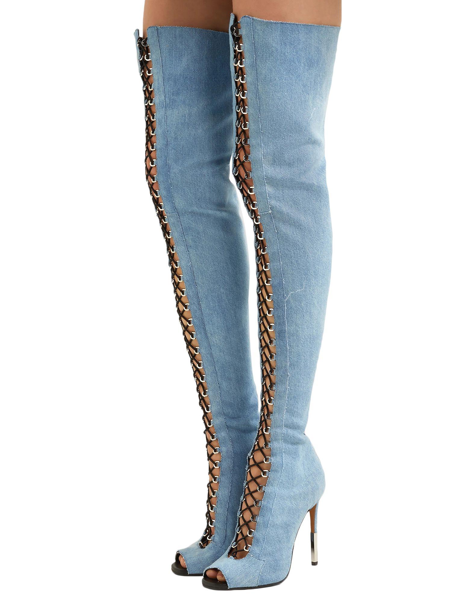 denim blue boots