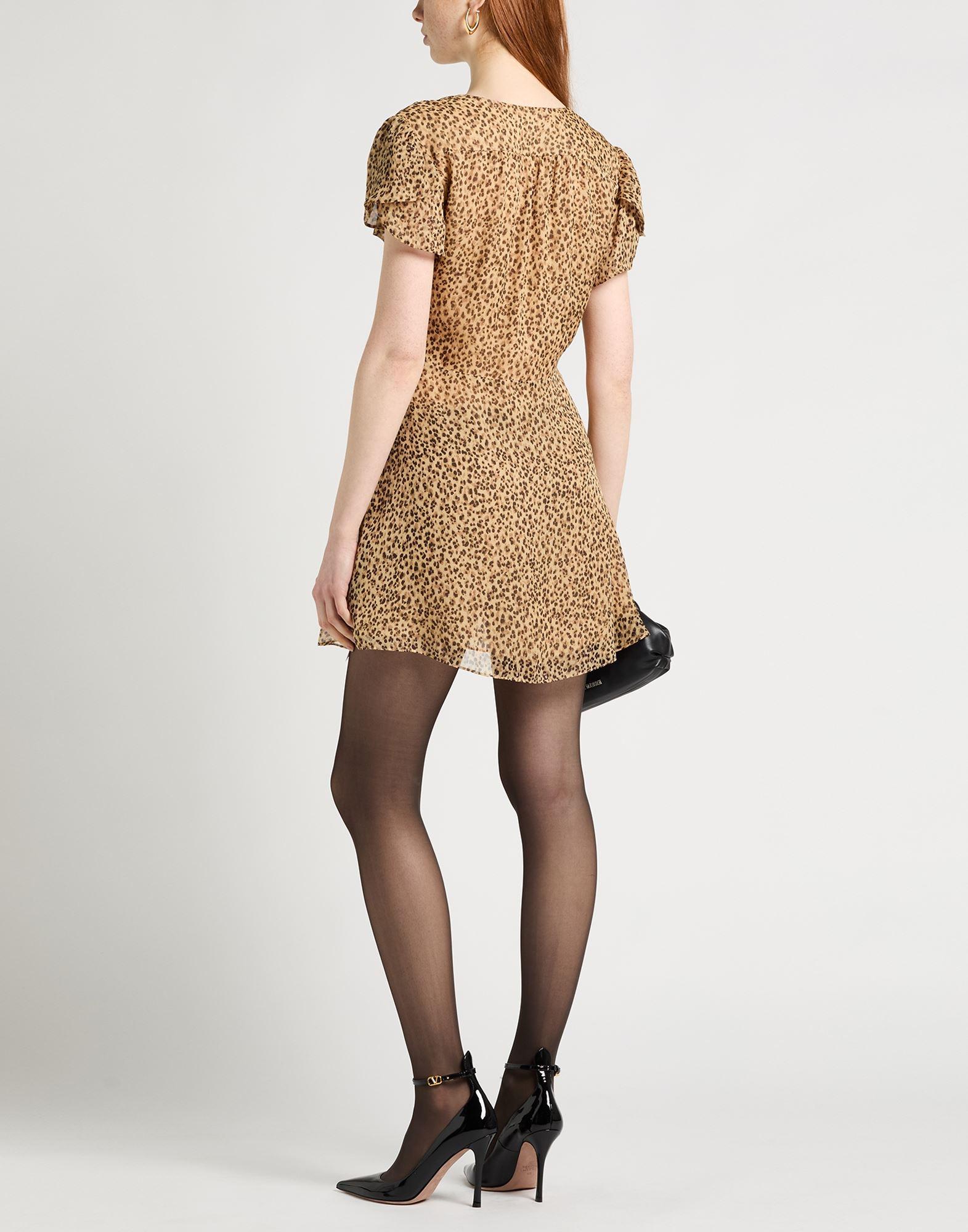 Celine Mini Dress Silk in Brown | Lyst