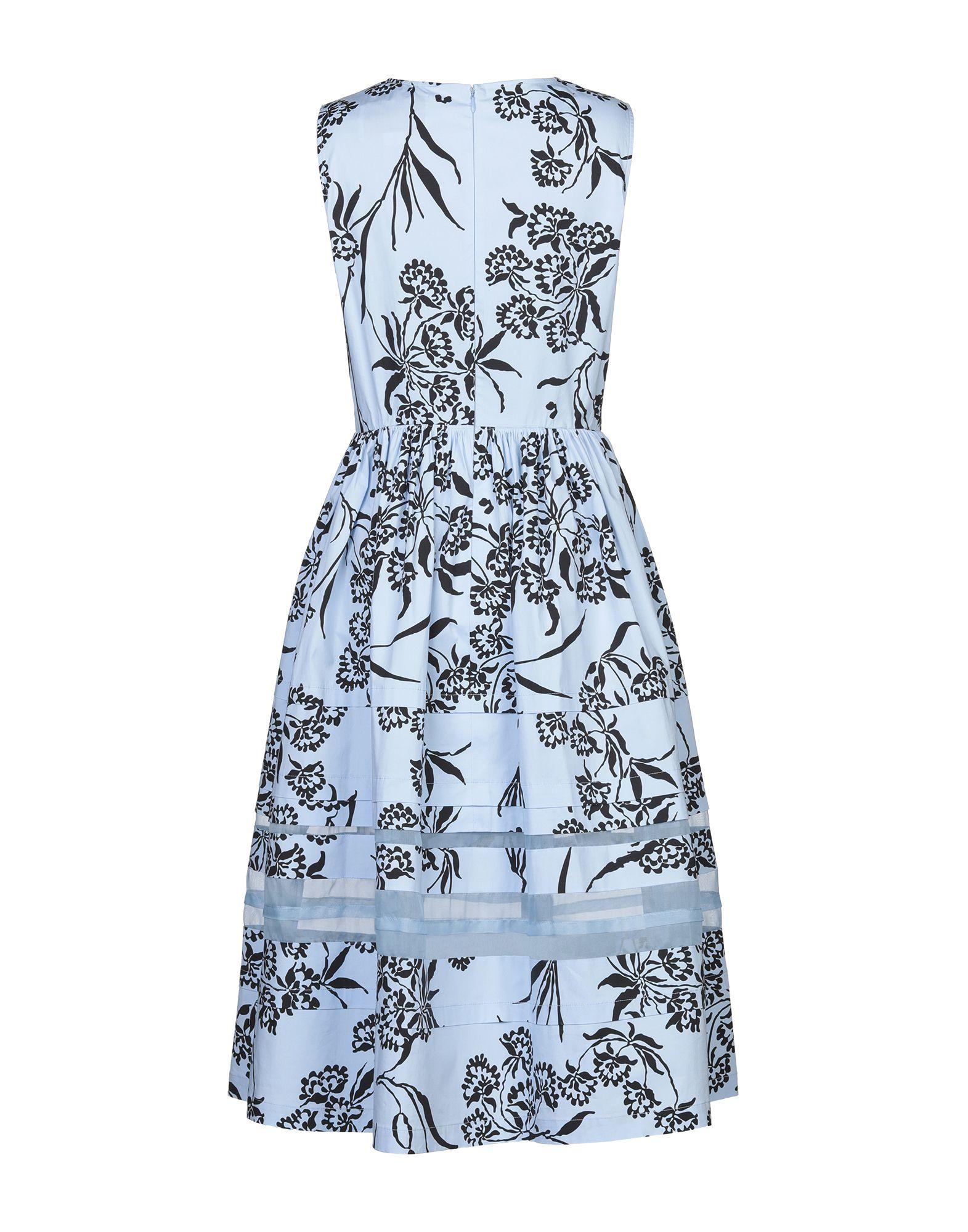 Carolina Herrera Cotton 3/4 Length Dress in Sky Blue (Blue) - Lyst