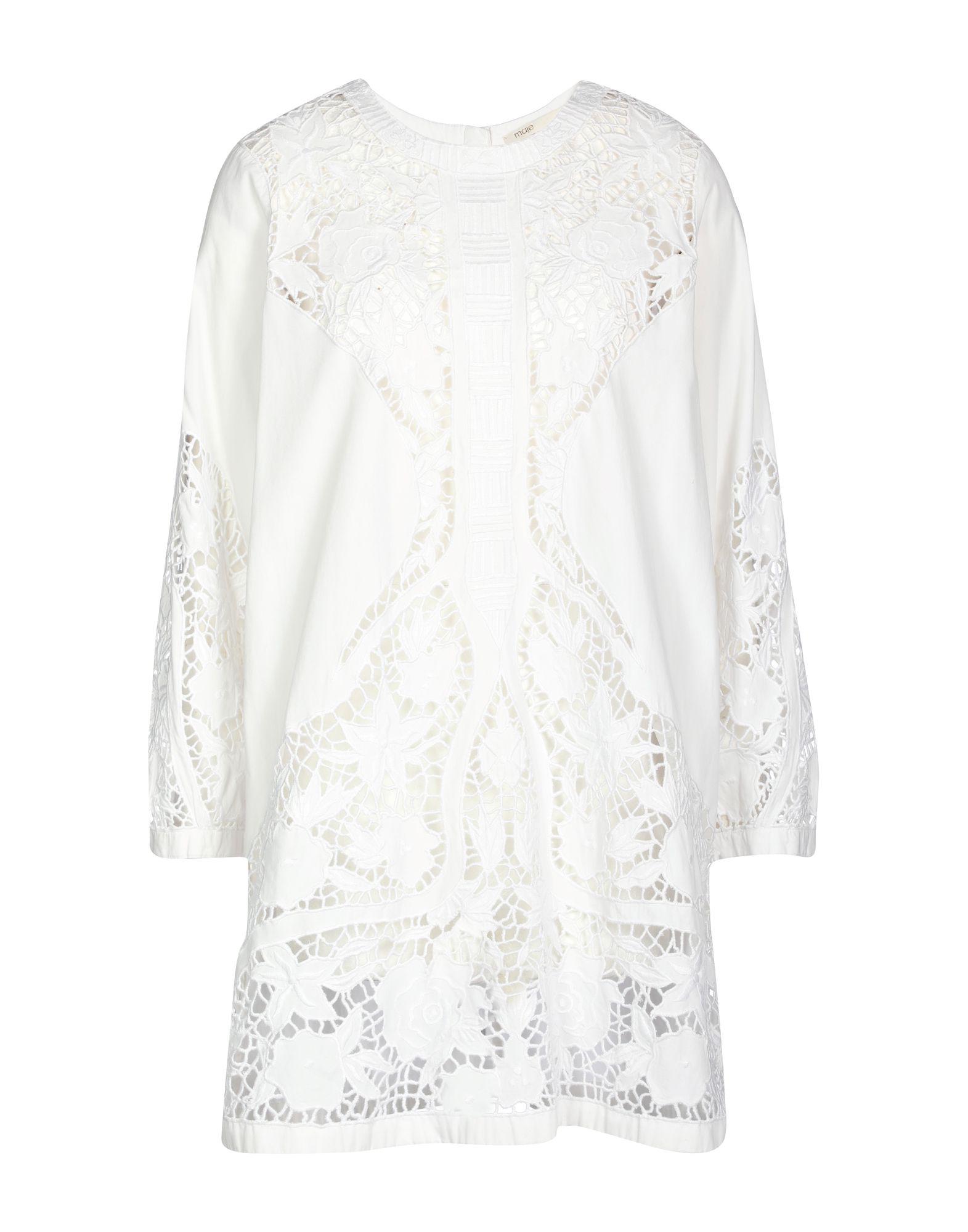 Maje Lace Short Dress in White - Lyst
