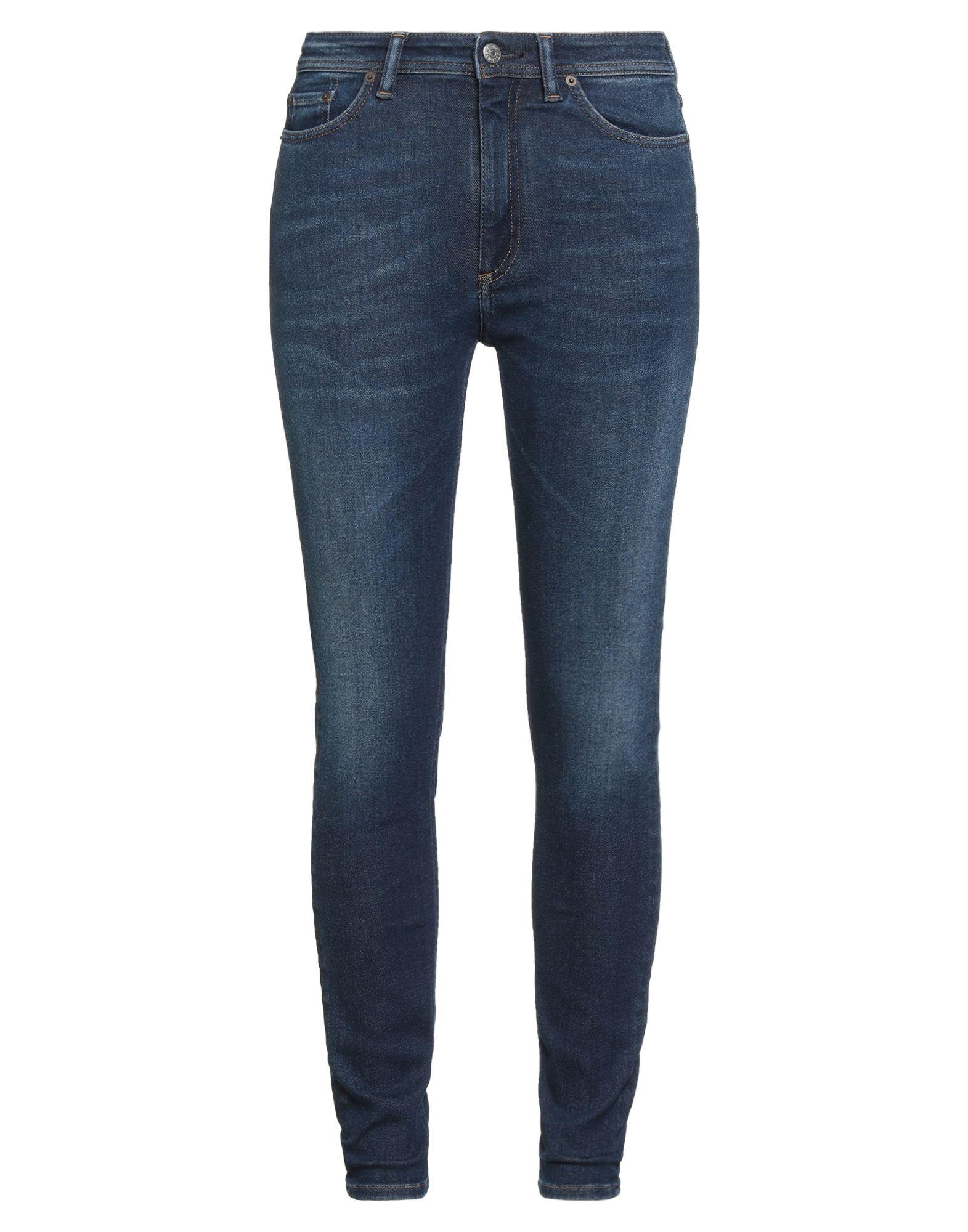 デニム・ジーパン ACNE STUDIOS Woman Jeans Blue A00433 BUF 2022F high-rise wide-leg jeans in blue - Acne Studios