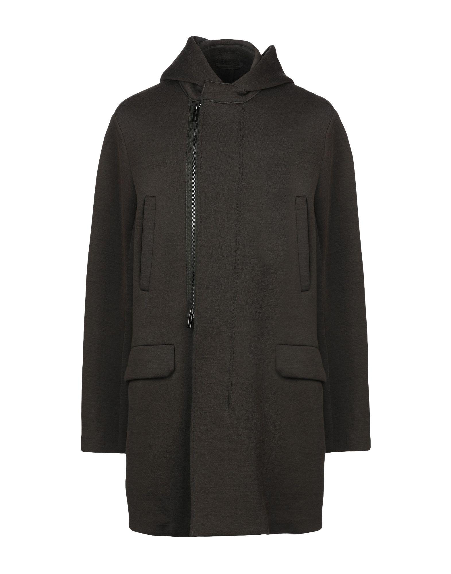Emporio Armani Wool Coat in Military Green (Green) for Men Lyst