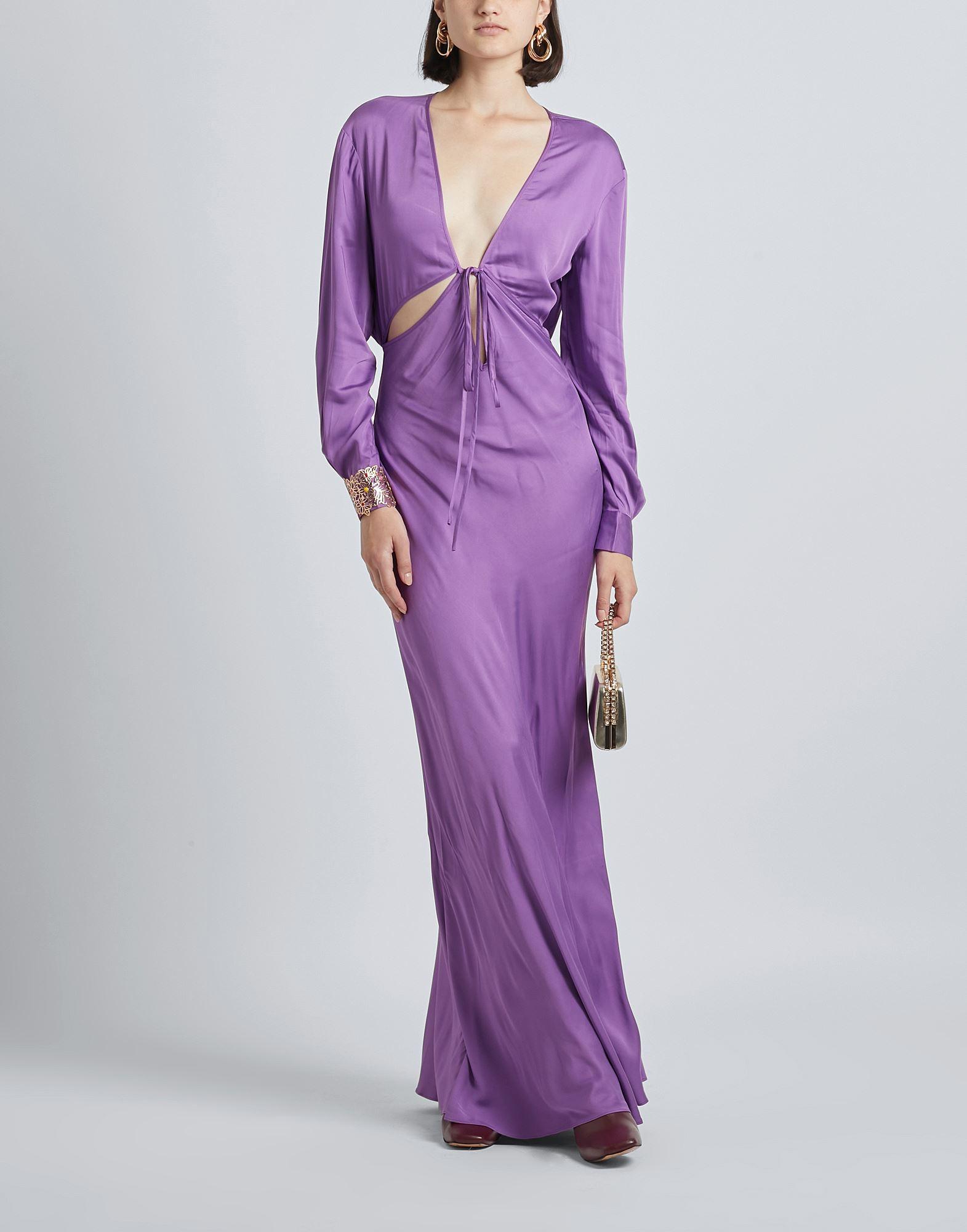 8 by YOOX Long Dress in Purple | Lyst UK