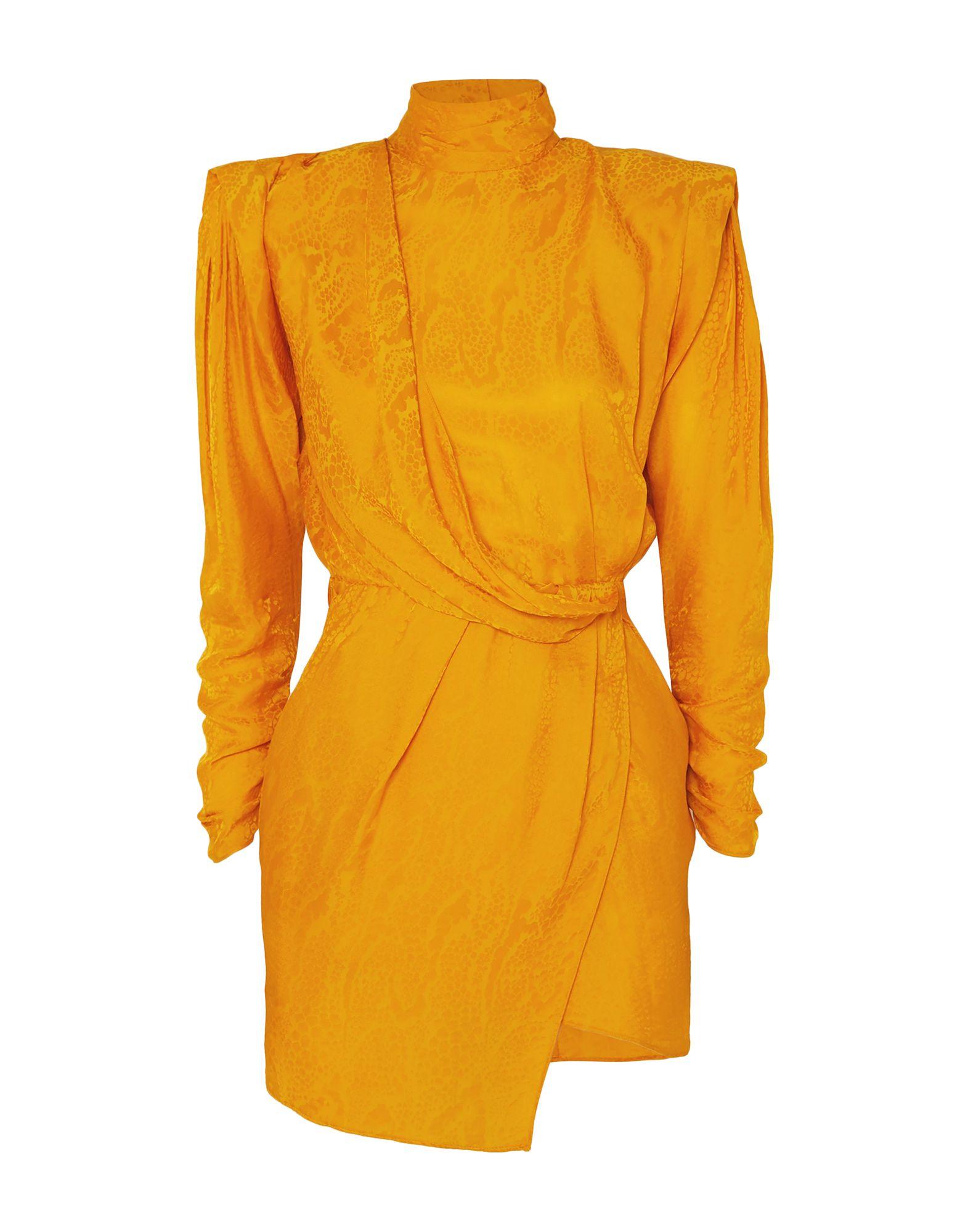 Dundas Satin Short Dress in Orange - Lyst