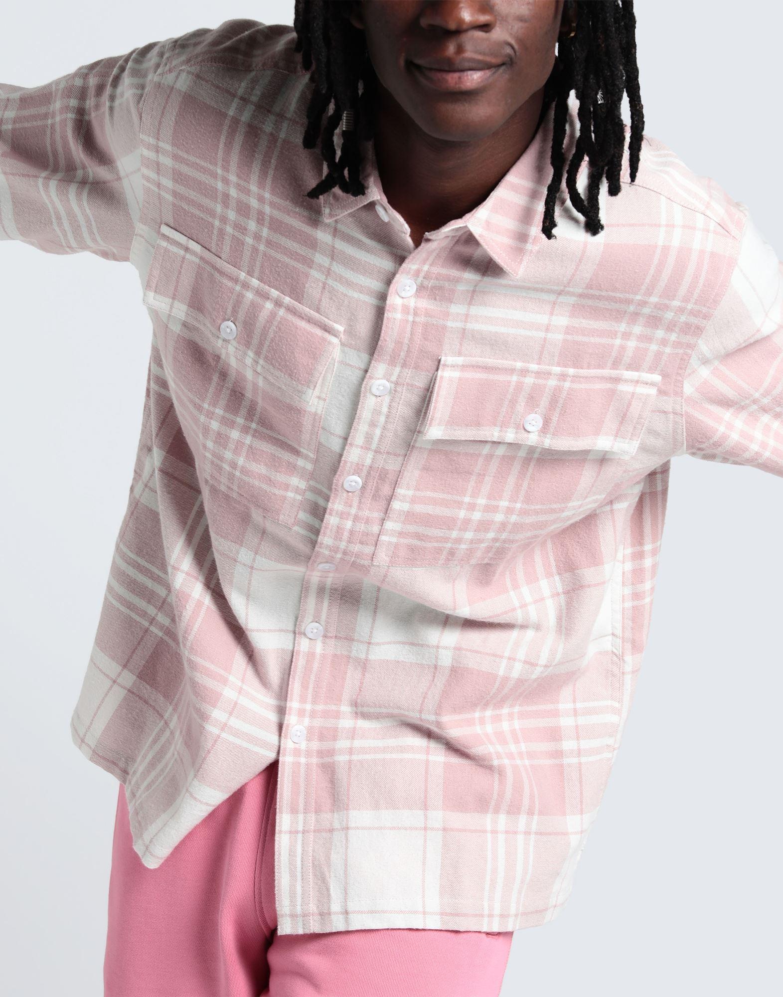 TOPMAN Flannel Shirt in Light Pink 