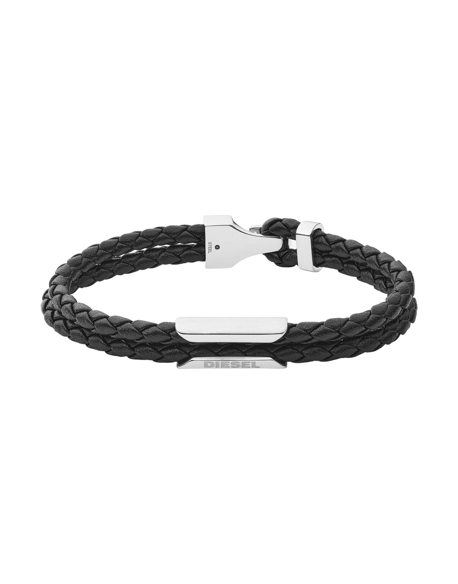 DIESEL Leather Bracelet in Black for Men - Lyst