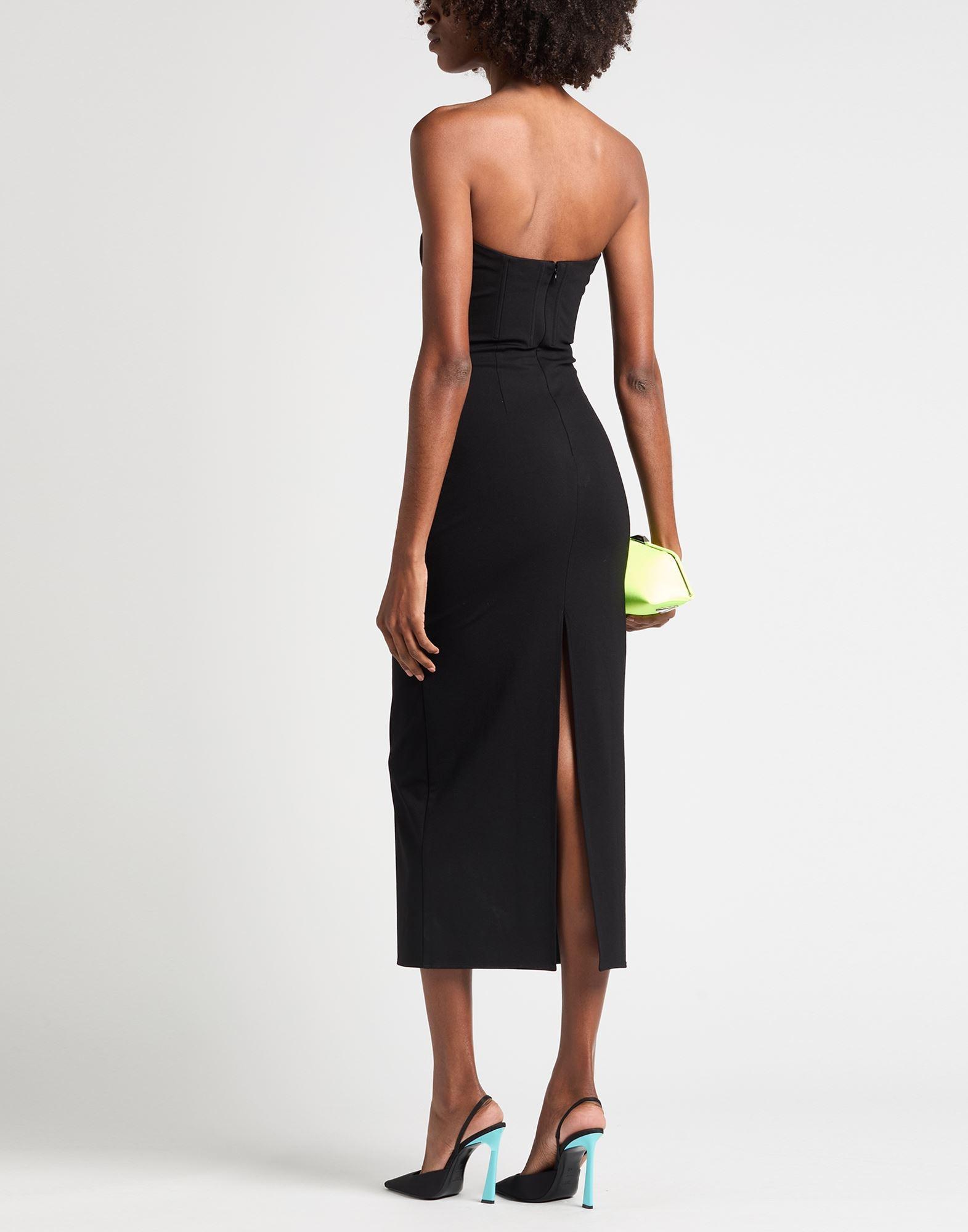 The Attico Midi Dress Viscose, Polyamide, Elastane in Black The Attico Midi Dress Viscose, Polyamide, Elastane in Black