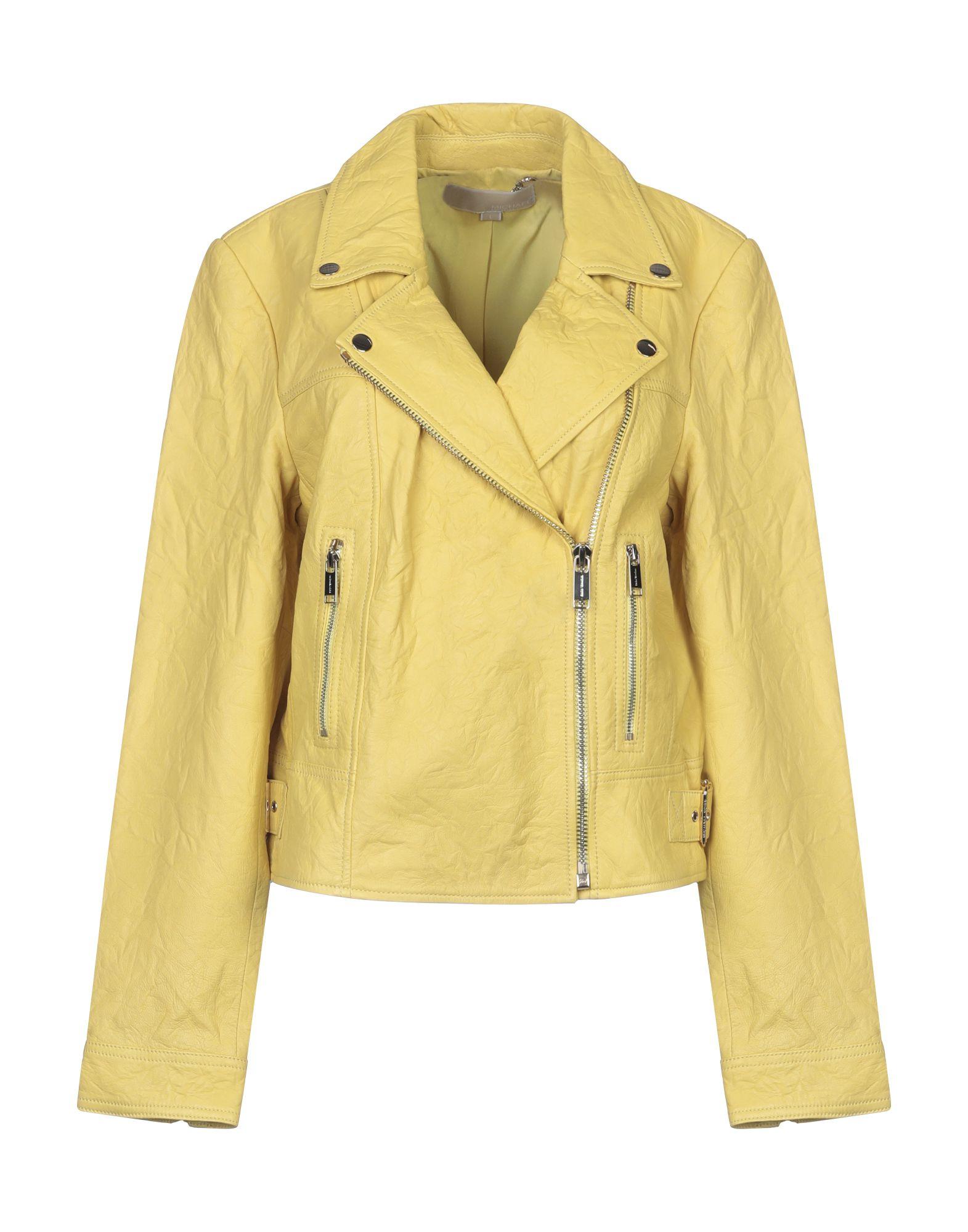 michael kors yellow leather jacket