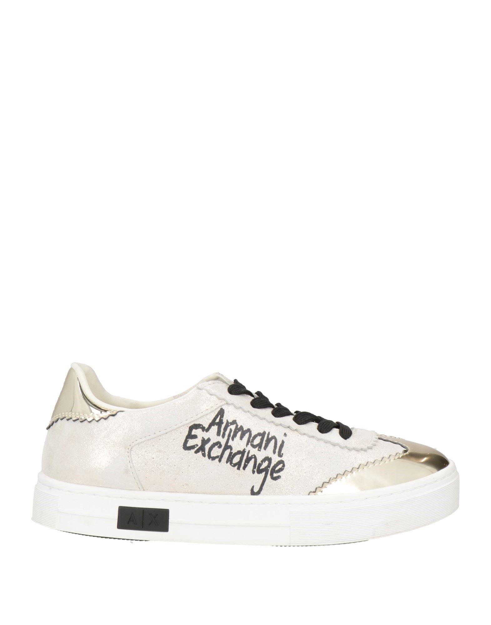 Armani exchange silver sneakers deals