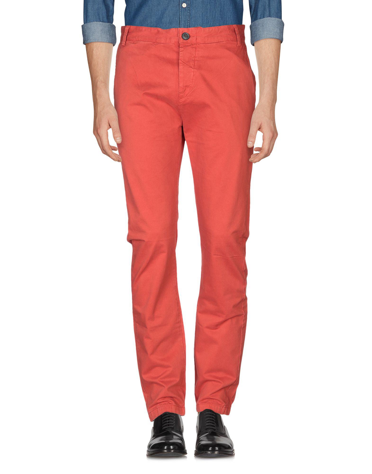 SELECTED Cotton Casual Pants in Rust (Red) for Men - Lyst