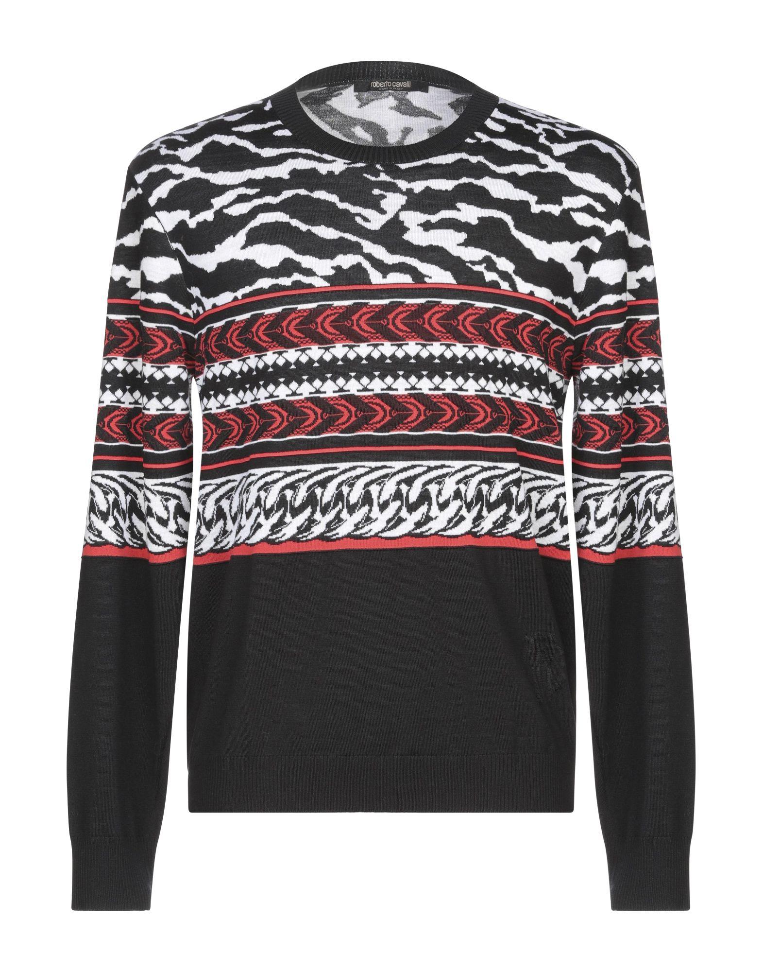 Roberto Cavalli Wool Sweater in Black for Men - Lyst
