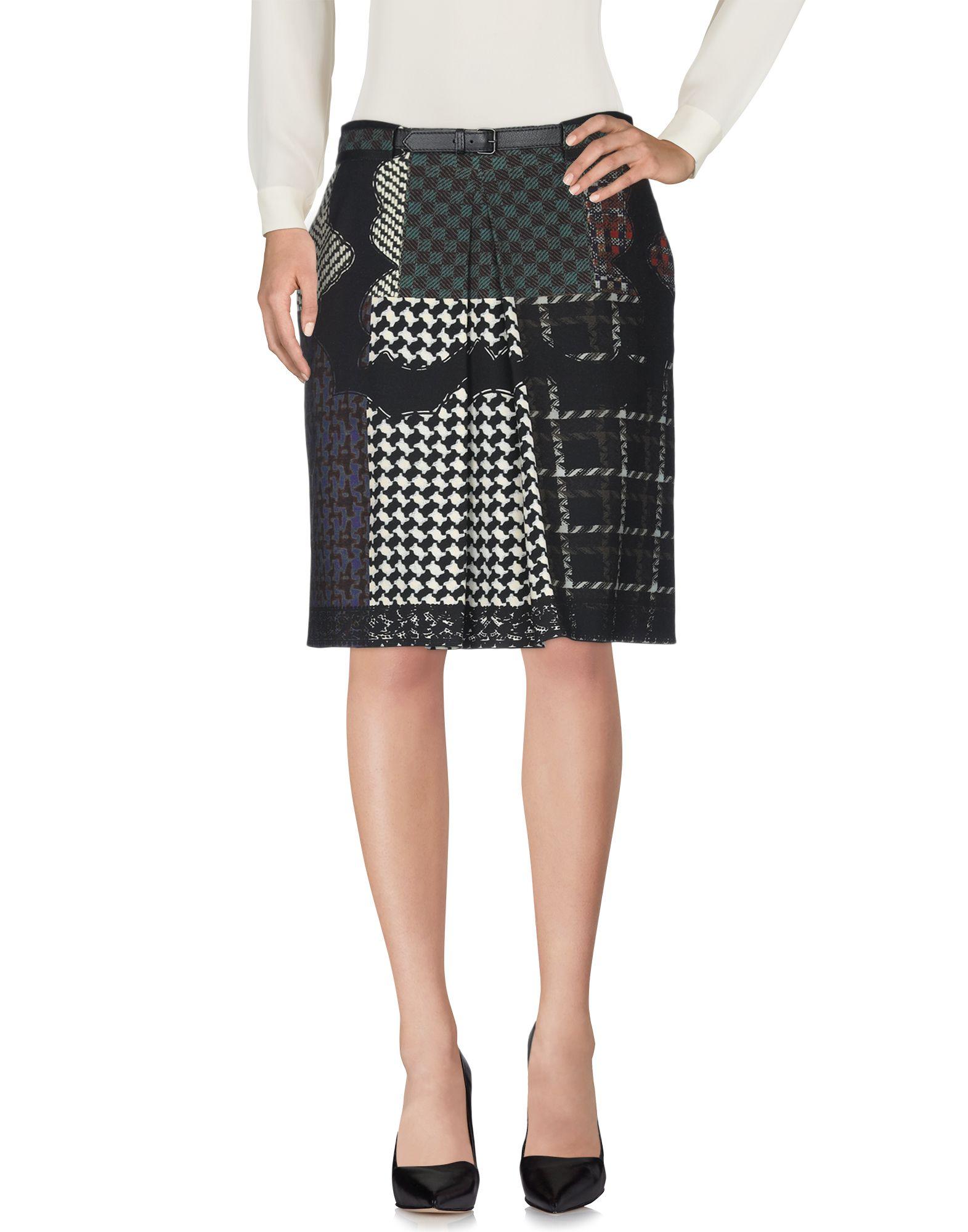 black wool knee length skirt