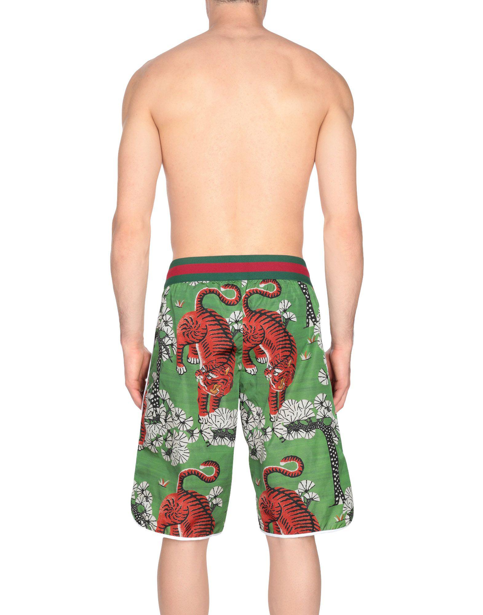 Lyst - Gucci Swim Trunks in Green for Men